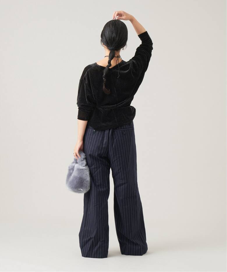 IENA LA BOUCLE チュールフロッキーVカーディガン（カーディガン 