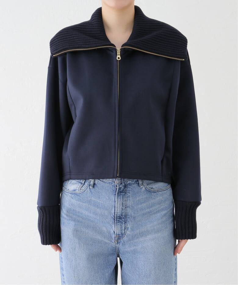 IENA LA BOUCLE リブ襟ZIPカットソーブルゾン（その他ブルゾン 