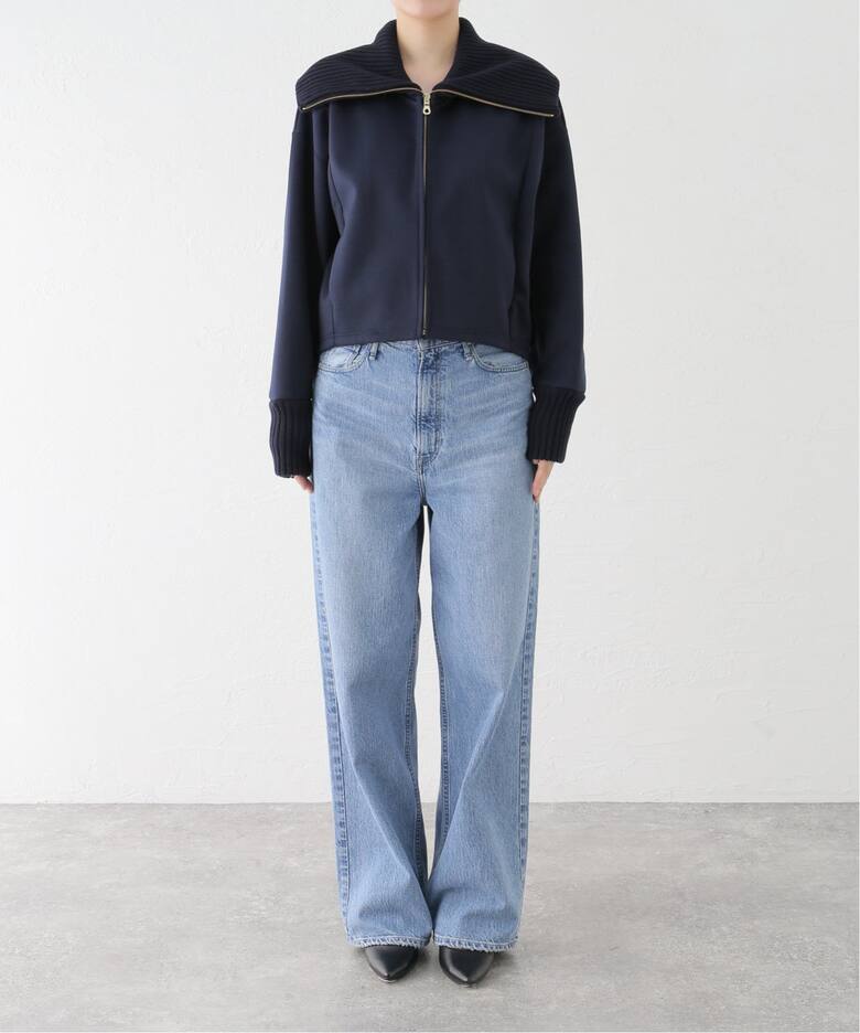 IENA LA BOUCLE リブ襟ZIPカットソーブルゾン（その他ブルゾン 