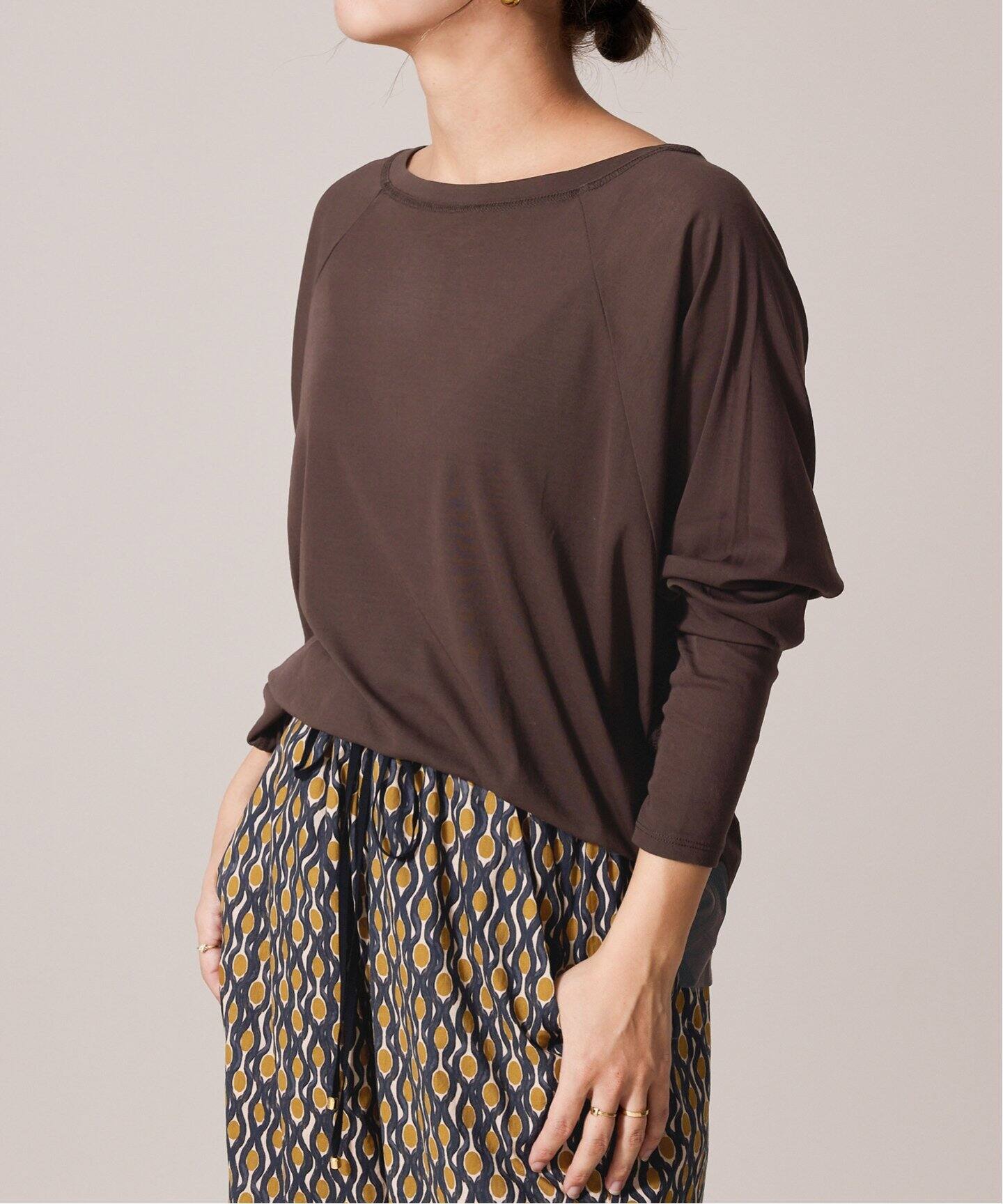 IENA LA BOUCLE 強撚フライスボートネックプルオーバー（Tシャツ