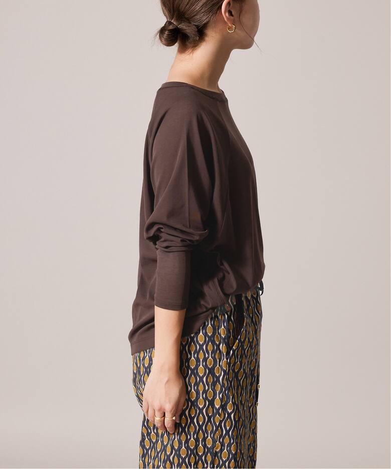 IENA LA BOUCLE 強撚フライスボートネックプルオーバー（Tシャツ 