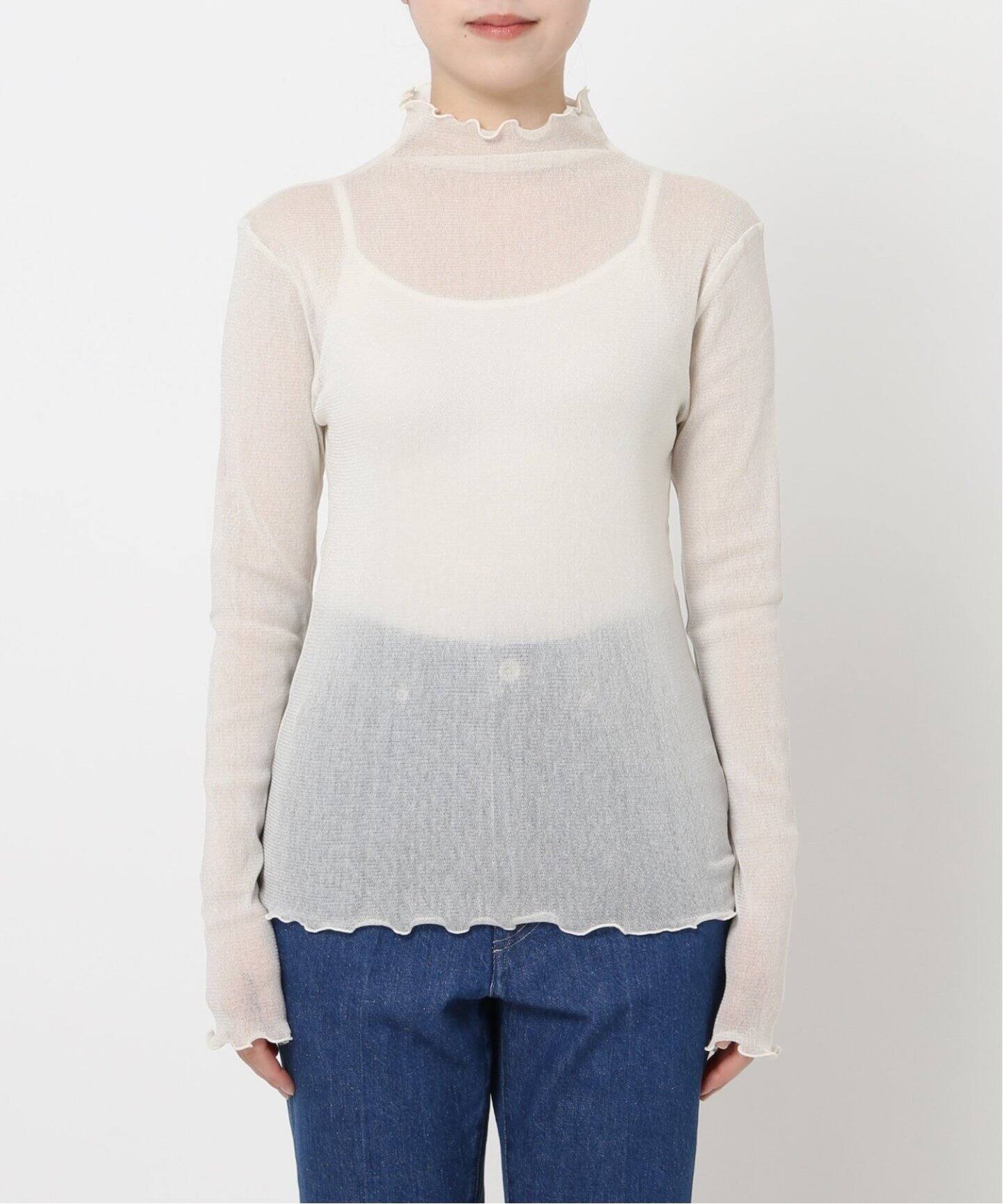 追加》IENA LA BOUCLE ラメチュールハイネックプルオーバー3（Tシャツ  