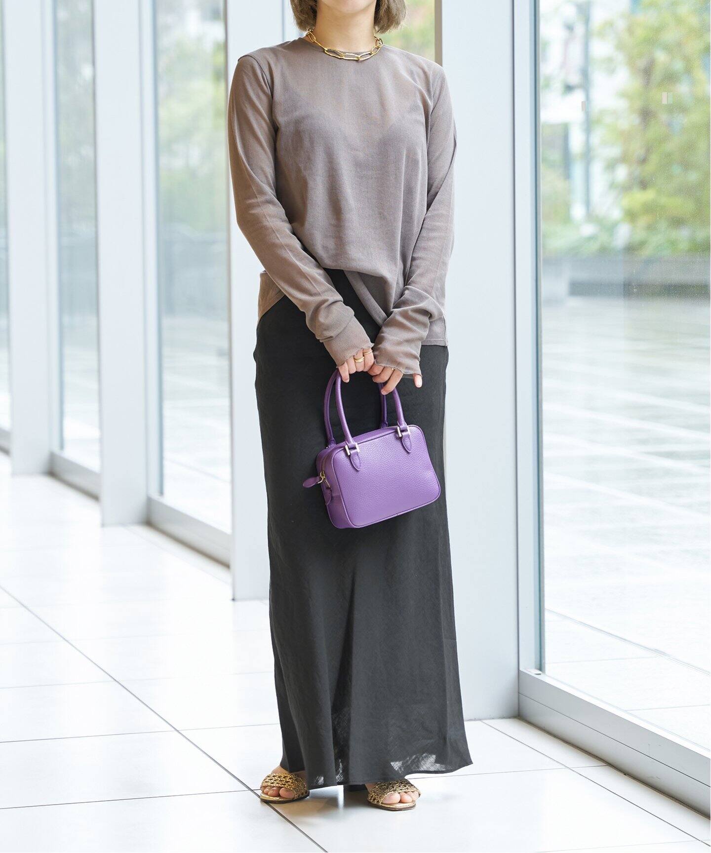 IENA LA BOUCLE 綿チュールバックオープンプルオーバー（Tシャツ