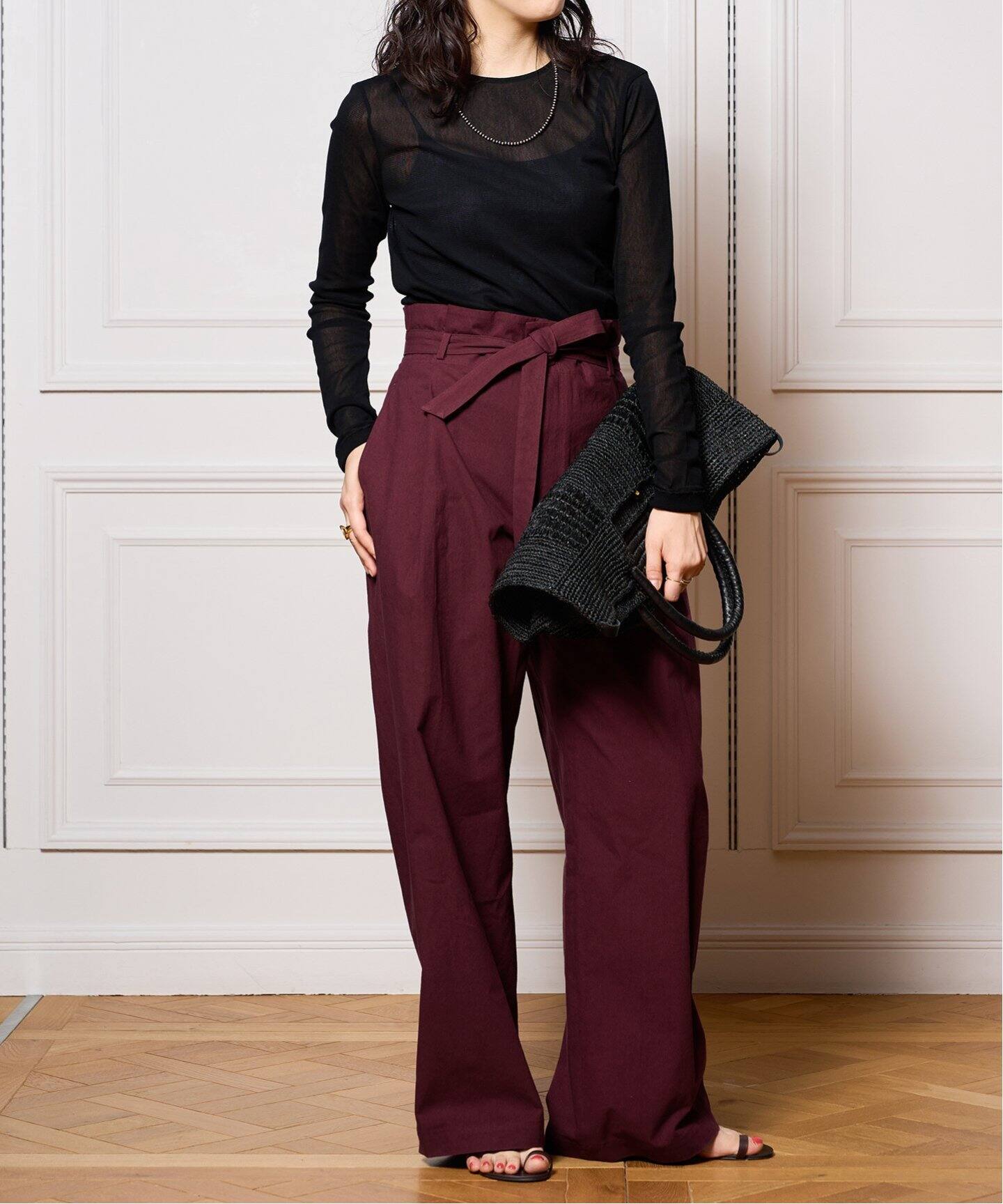 IENA LA BOUCLE 綿チュールバックオープンプルオーバー（Tシャツ
