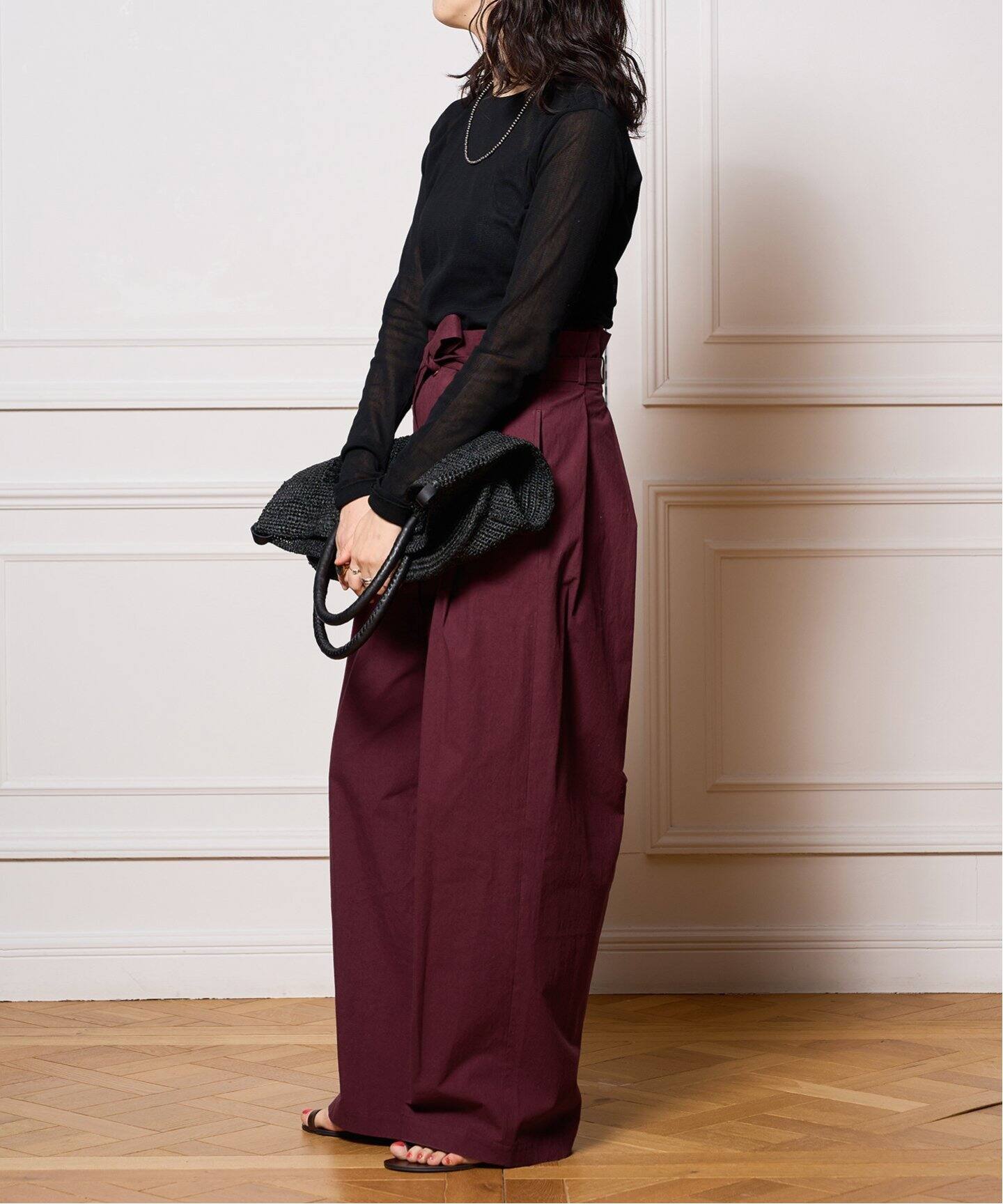 IENA LA BOUCLE 綿チュールバックオープンプルオーバー（Tシャツ