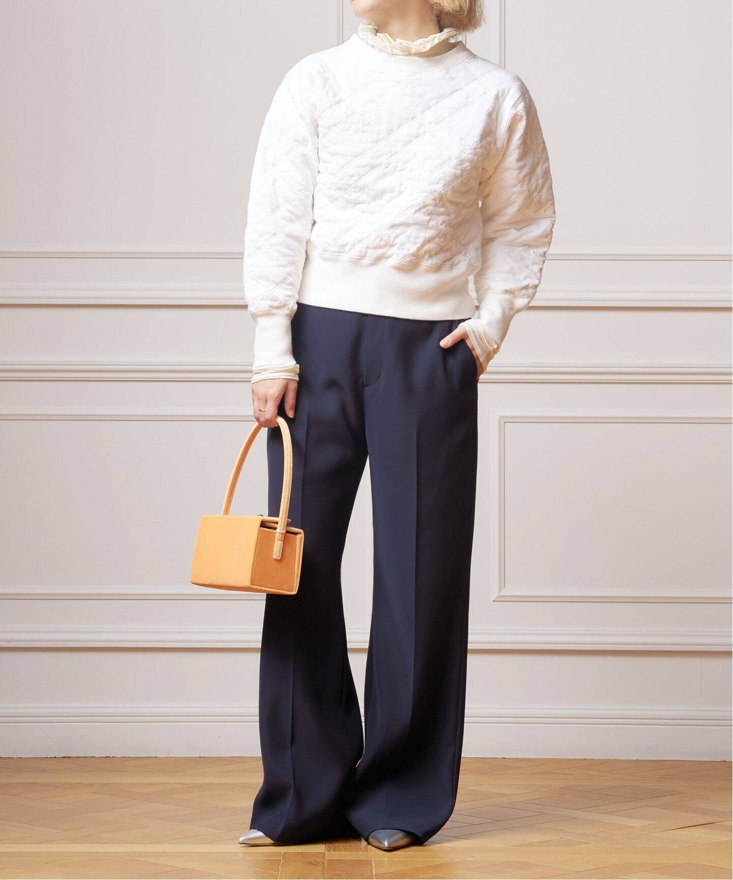 IENA LA BOUCLE キルティングスウェットプルオーバー（スウェット 