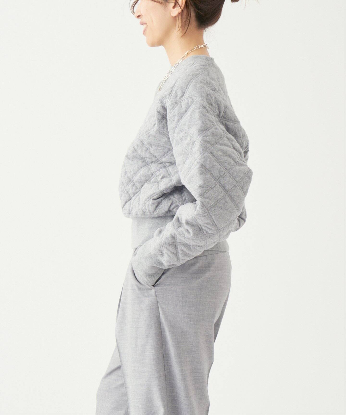 IENA LA BOUCLE キルティングスウェットプルオーバー（スウェット 