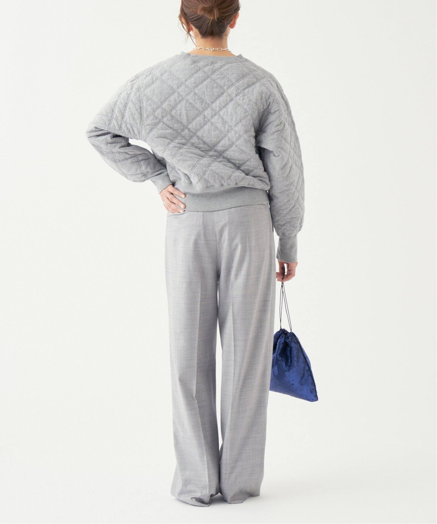 IENA LA BOUCLE キルティングスウェットプルオーバー（スウェット 