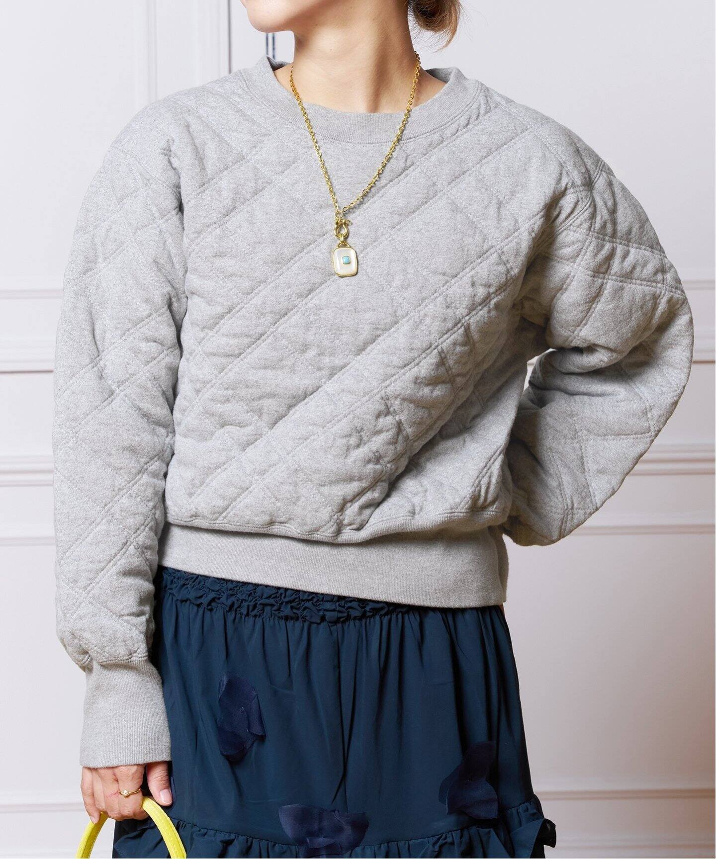 IENA LA BOUCLE キルティングスウェットプルオーバー（スウェット 