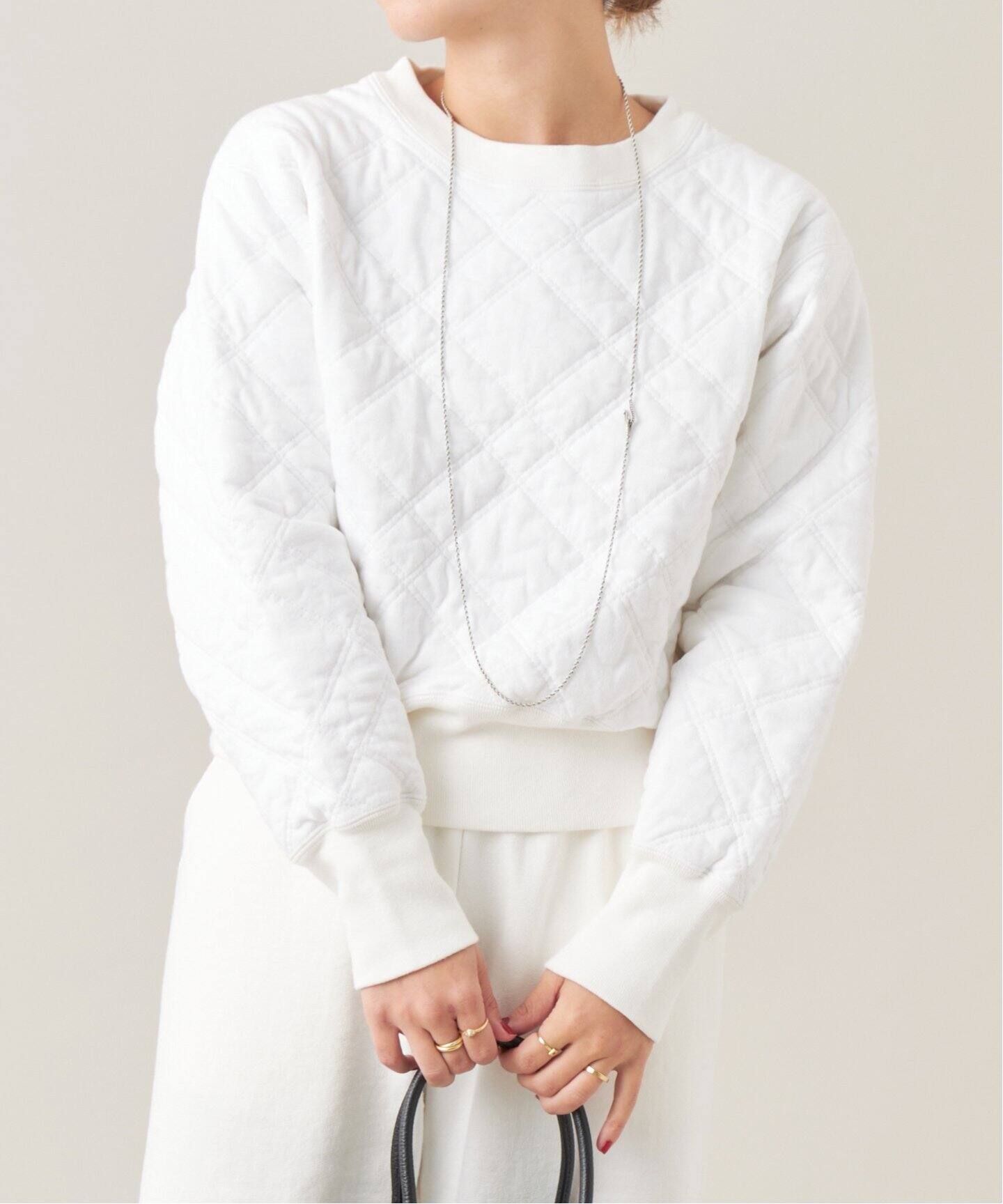 IENA LA BOUCLE キルティングスウェットプルオーバー（スウェット 