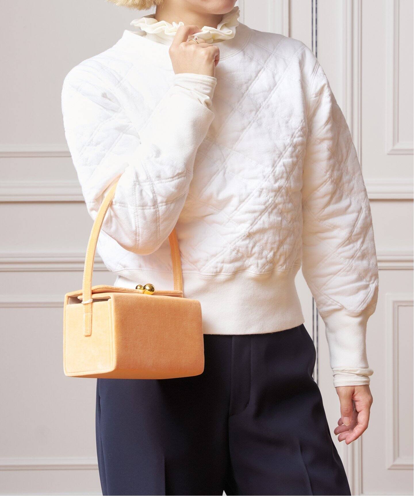 IENA LA BOUCLE キルティングスウェットプルオーバー（スウェット 