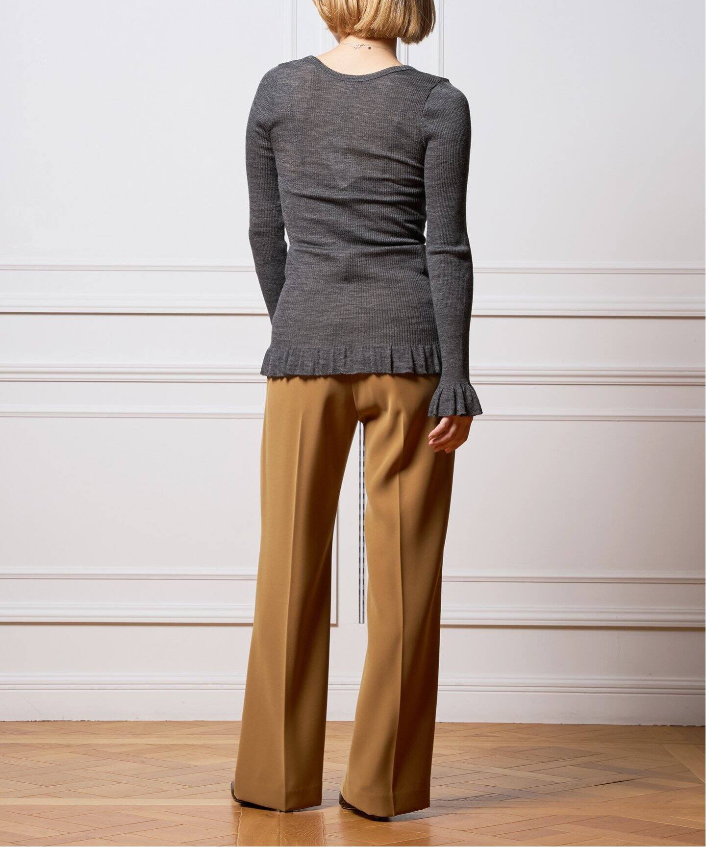 babaco/ババコ Fine Wool Ribbed Long Sleeve プルオーバー BA01-LI25 