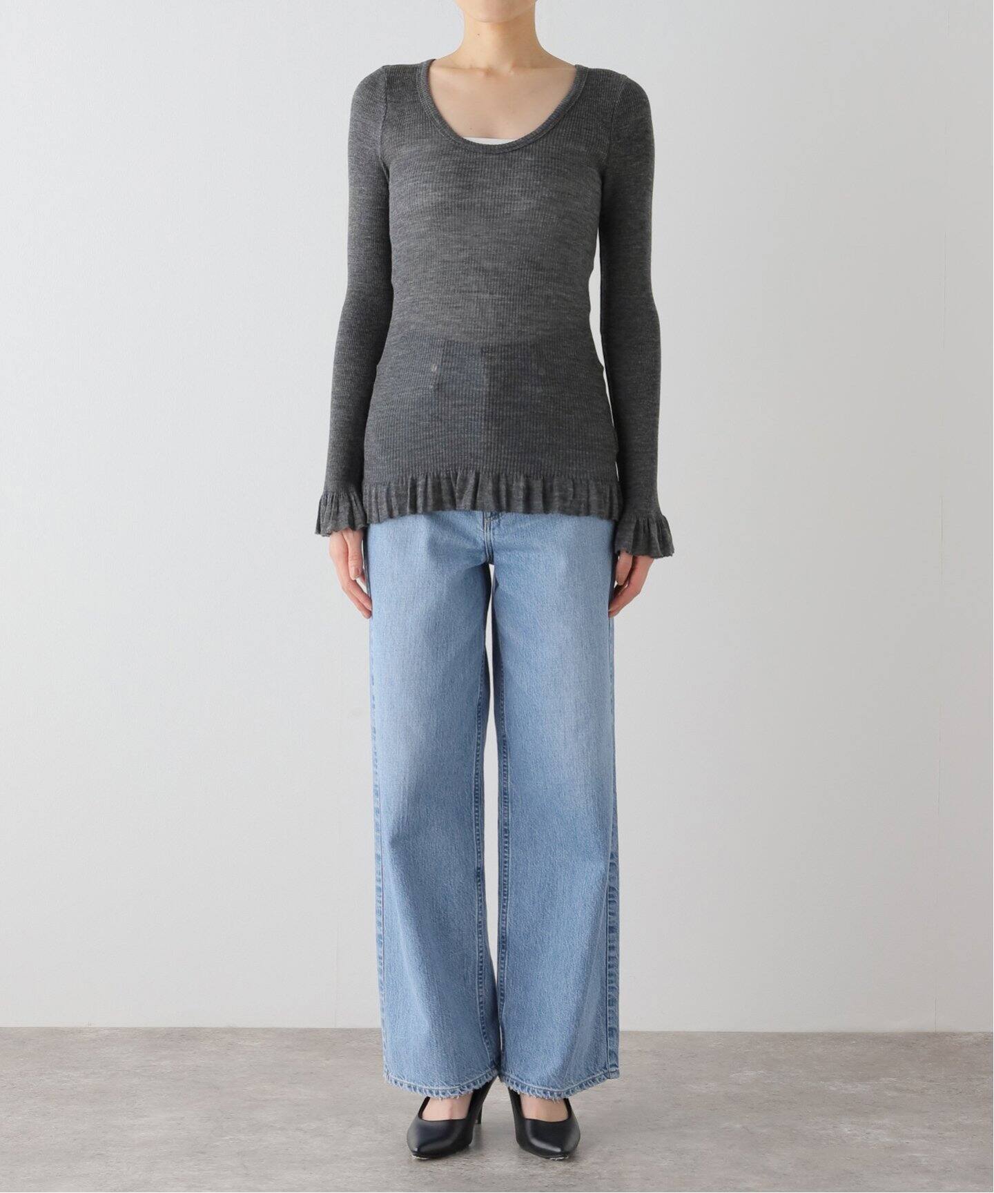 babaco/ババコ Fine Wool Ribbed Long Sleeve プルオーバー BA01-LI25 