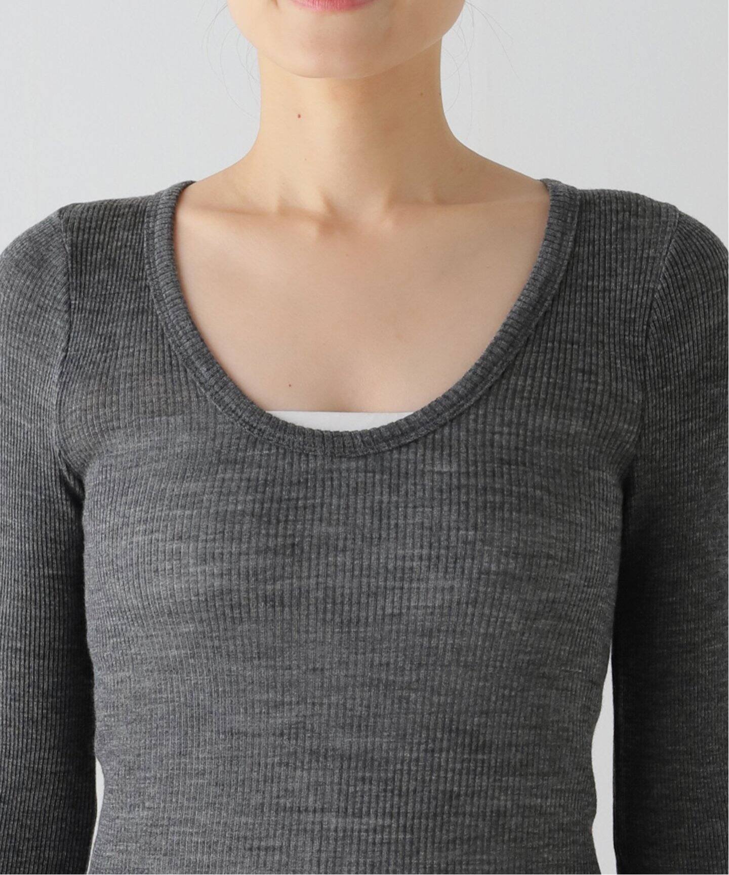 babaco/ババコ Fine Wool Ribbed Long Sleeve プルオーバー BA01-LI25 