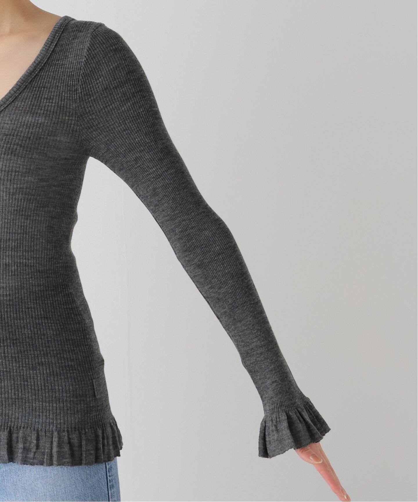 babaco/ババコ Fine Wool Ribbed Long Sleeve プルオーバー BA01-LI25 