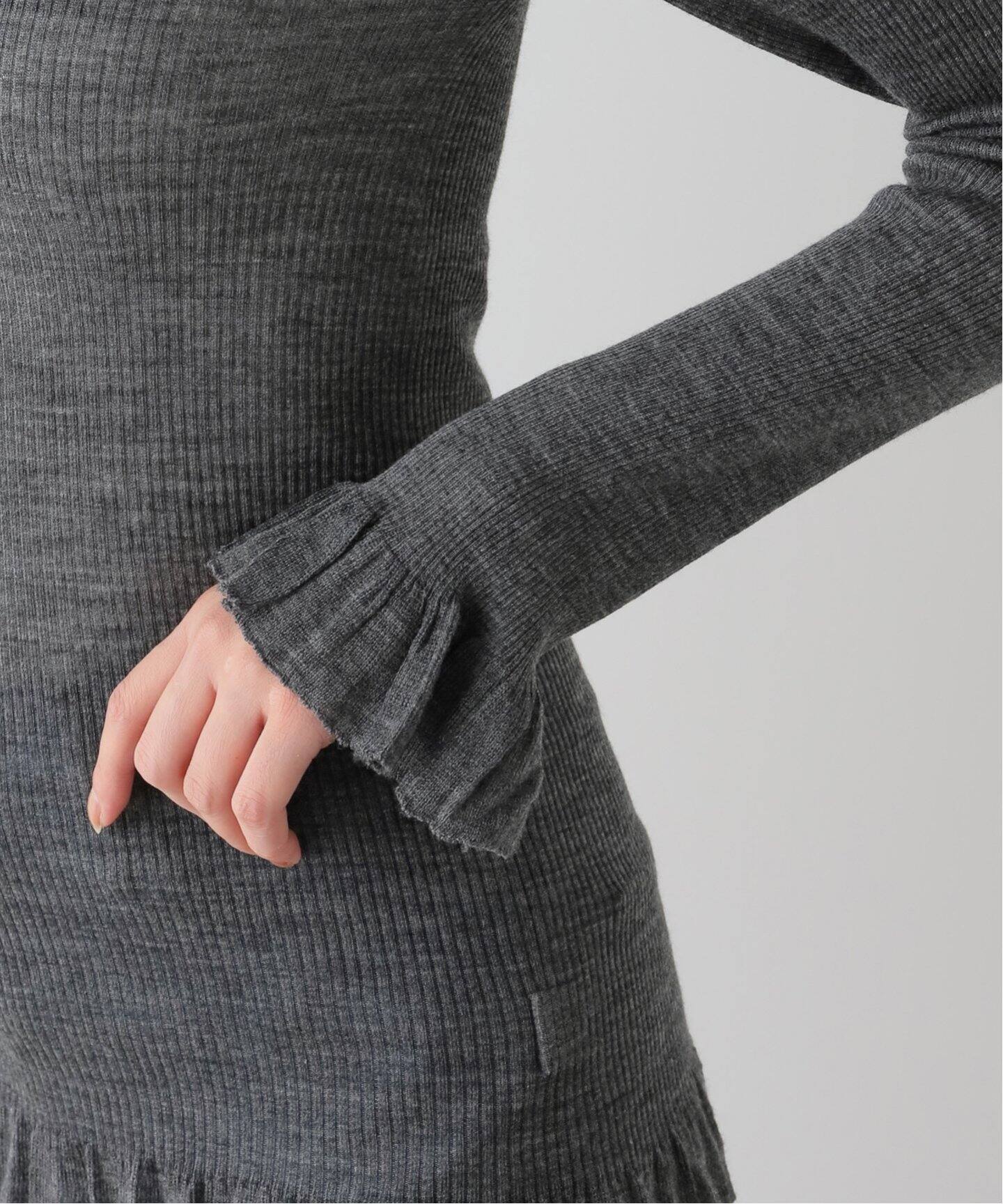 babaco/ババコ Fine Wool Ribbed Long Sleeve プルオーバー BA01