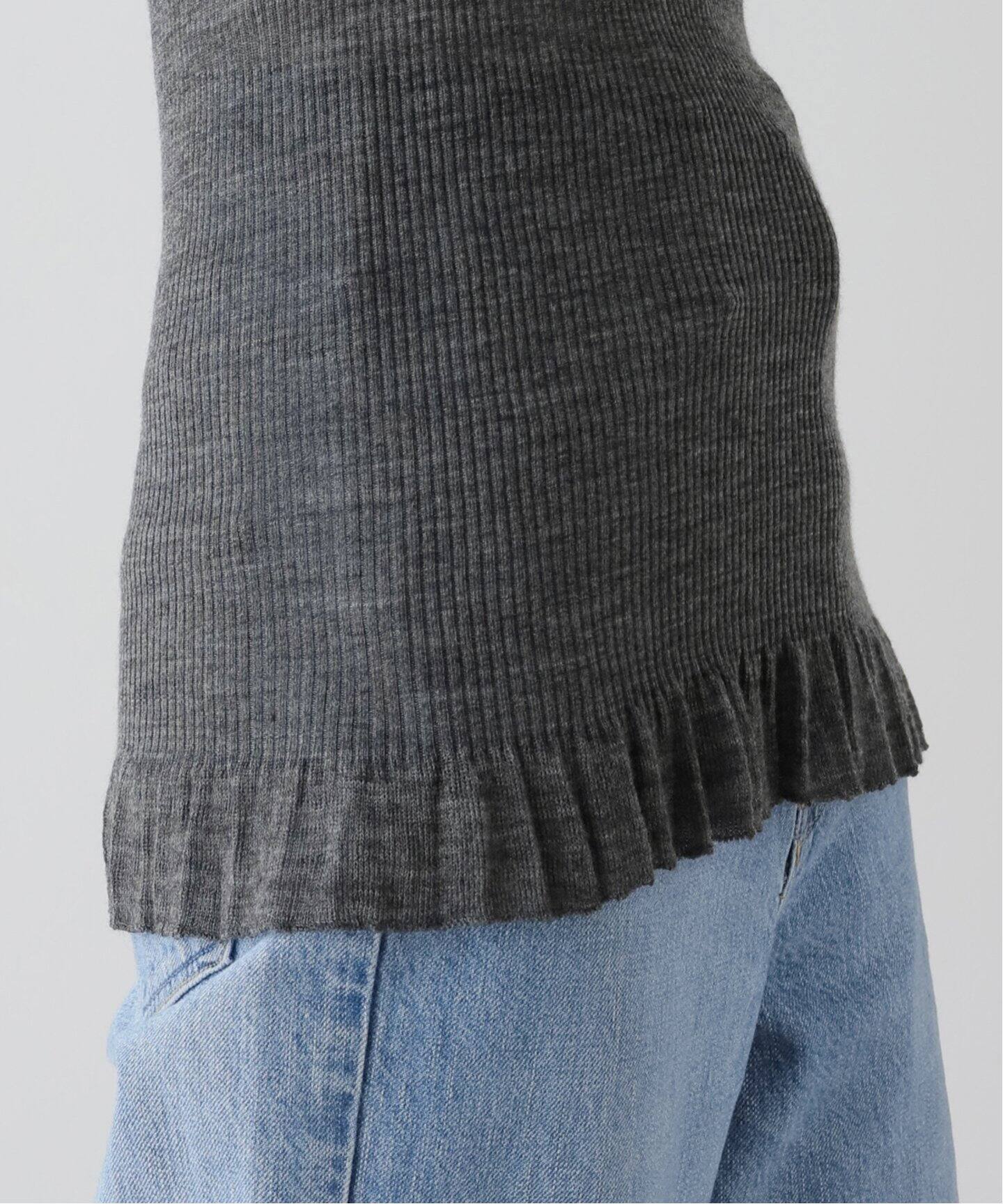 babaco/ババコ Fine Wool Ribbed Long Sleeve プルオーバー BA01