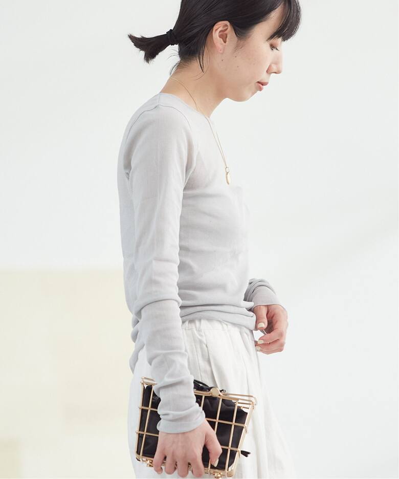 追加》Mesh Sheer ロンT（Tシャツ／カットソー）｜Plage（プラージュ  