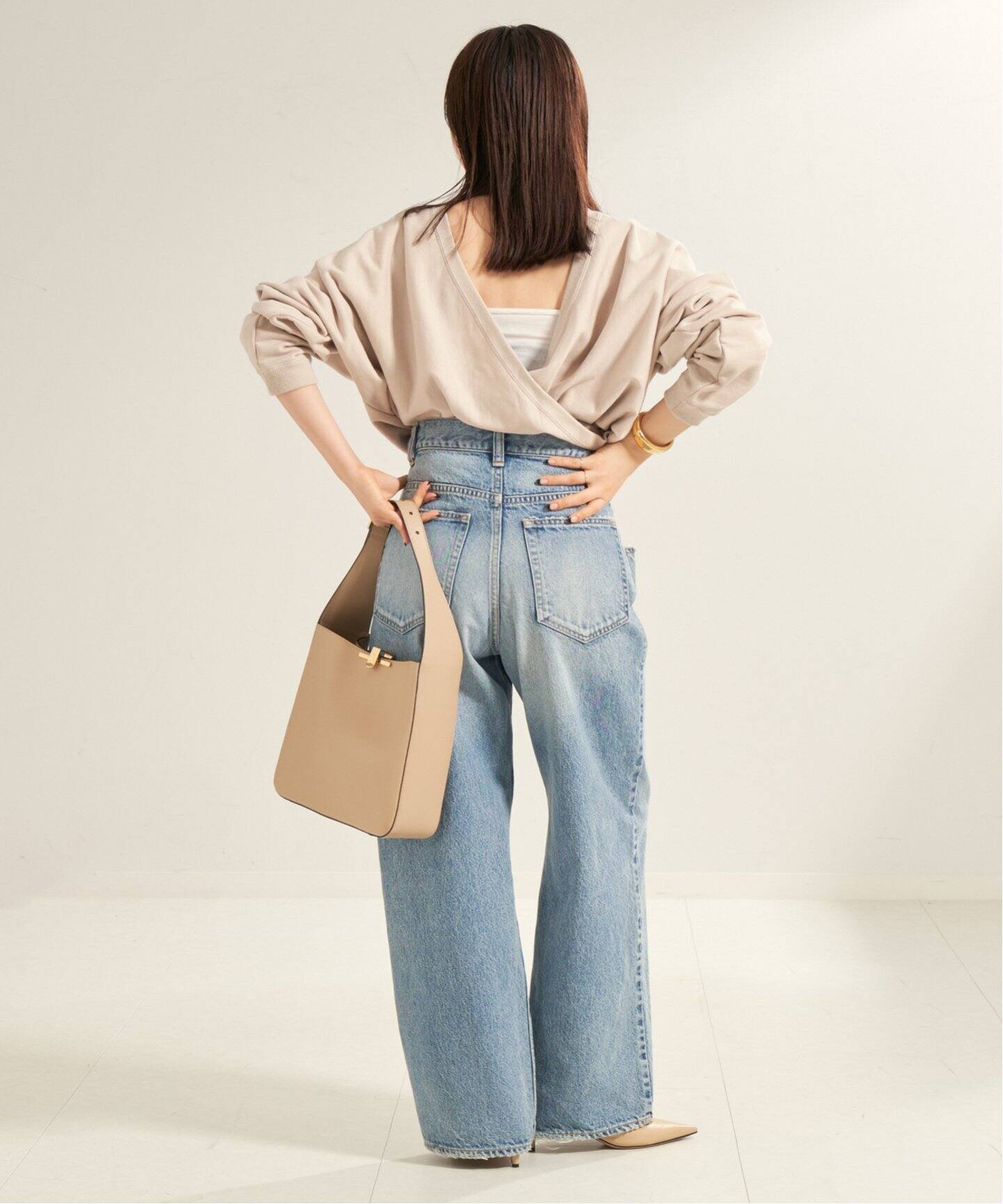 PLAGE 2024SS バックオープンフェミニンスウェット 黒　美品 WEB・有楽町店限定》バックオープンフェミニンスウェット