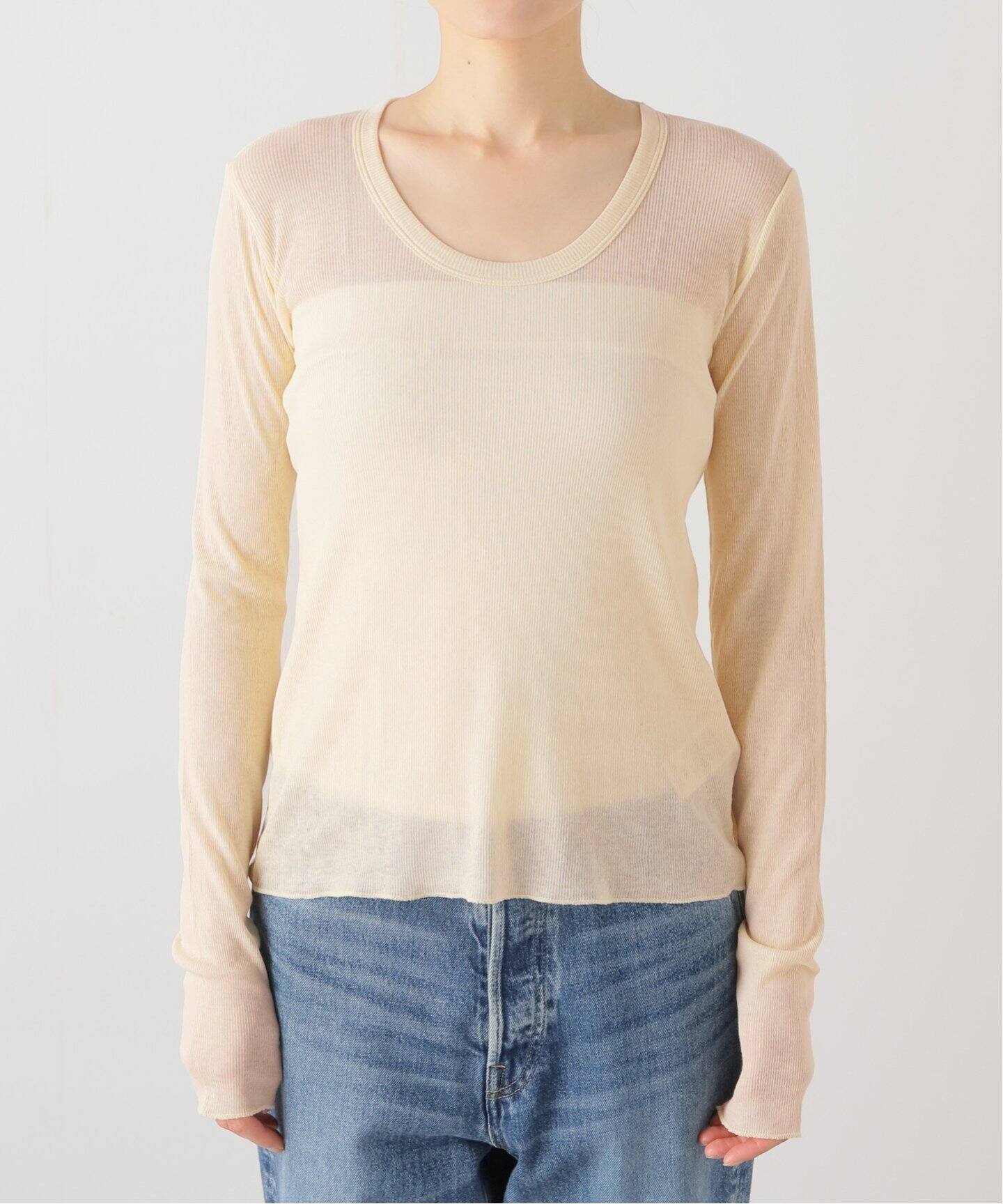 whisper rib long Tシャツ（Tシャツ／カットソー）｜Plage（プラージュ 