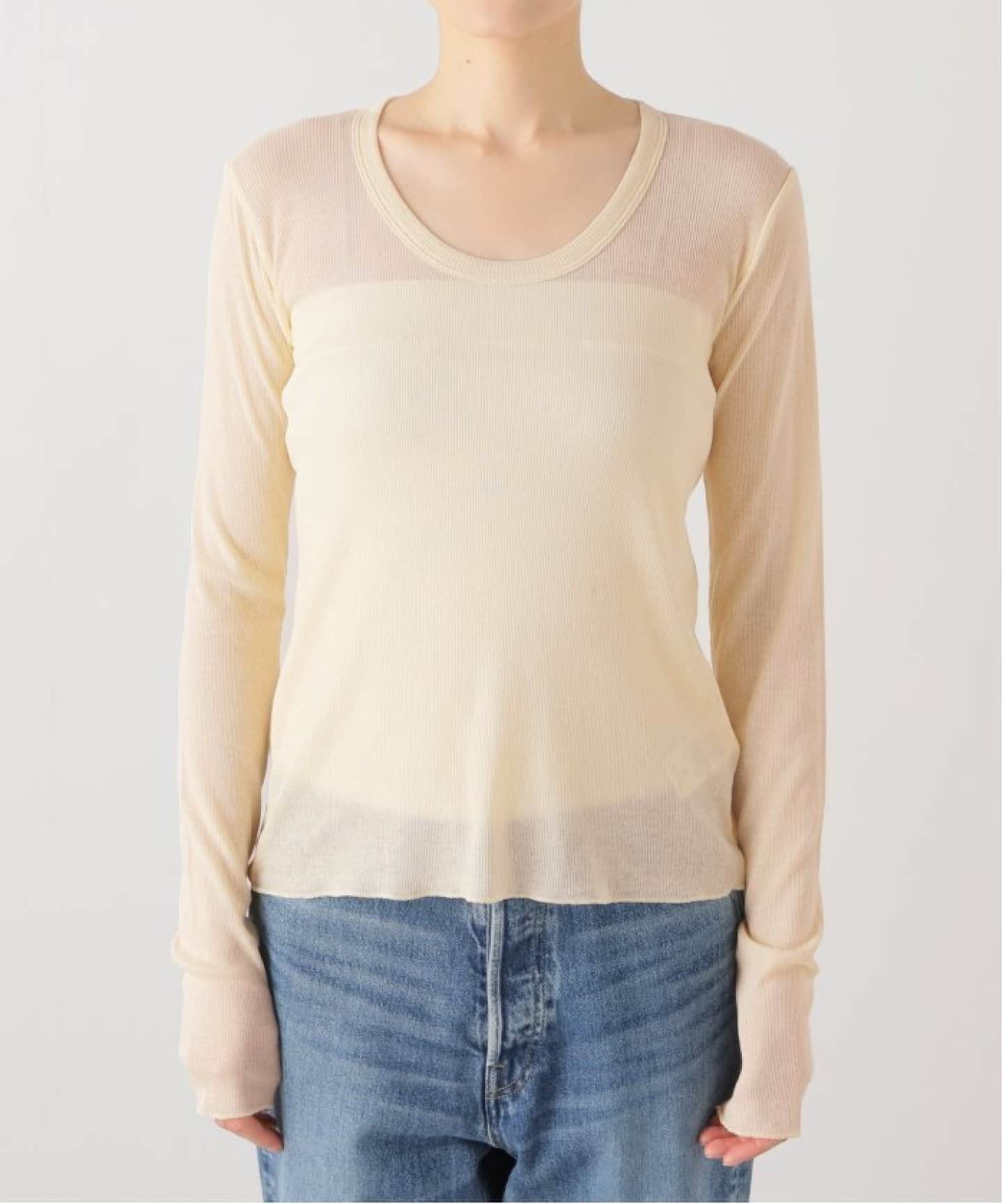 追加》whisper rib long Tシャツ（Tシャツ／カットソー）｜Plage