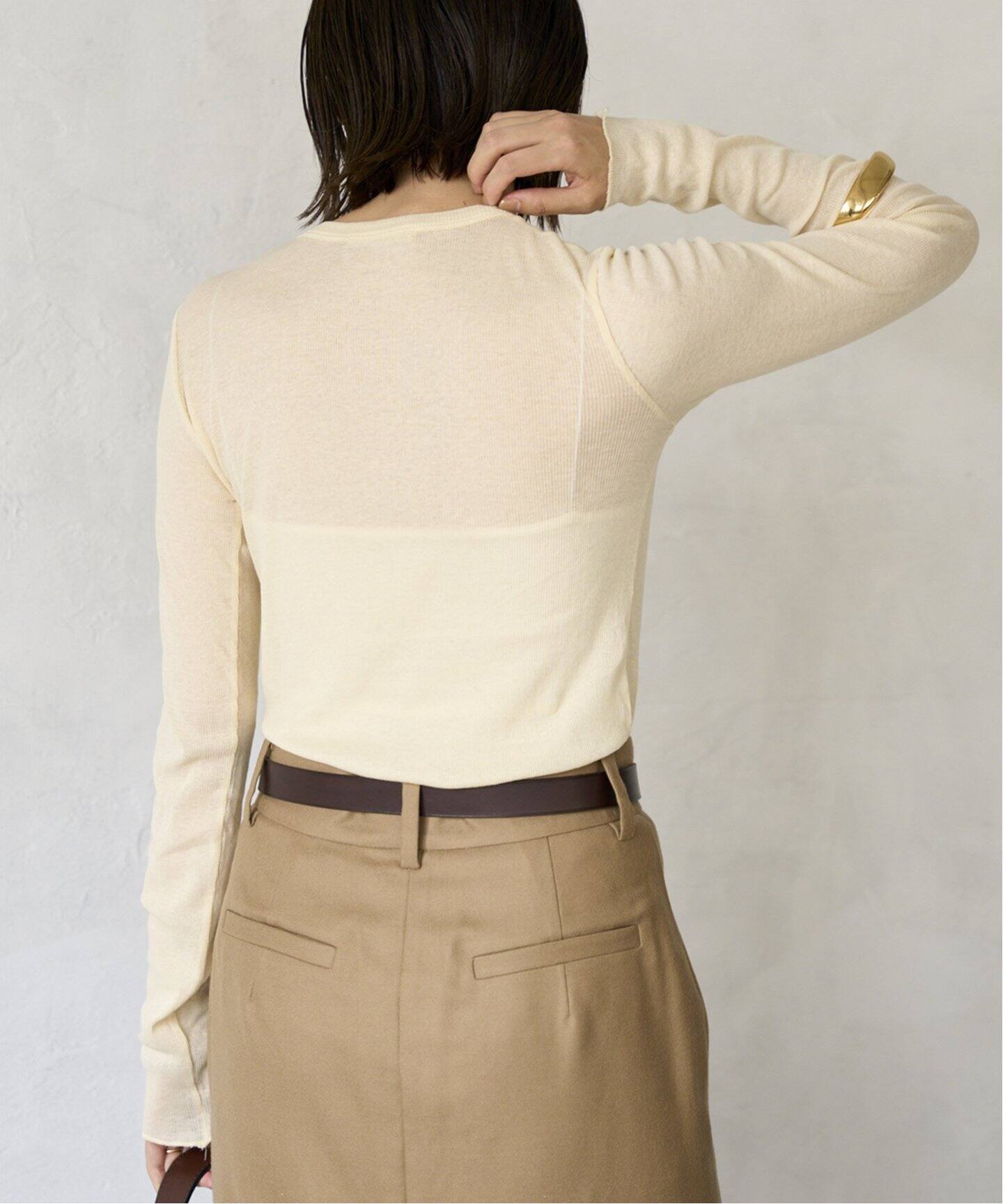 追加》whisper rib long Tシャツ（Tシャツ／カットソー）｜Plage