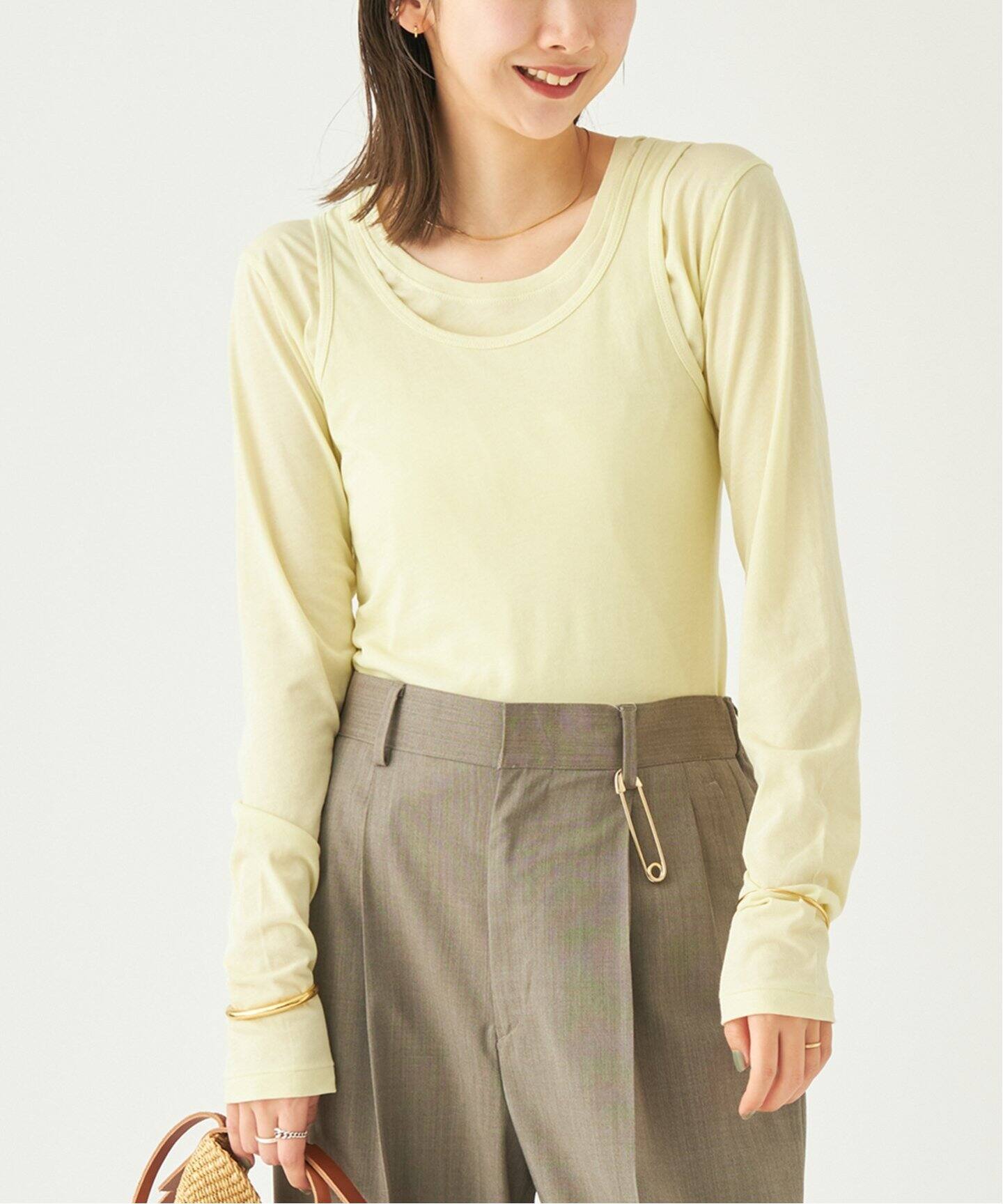 plage MY_round open long Tシャツ　プラージュ Open Back Long Tシャツ（Tシャツ／カットソー）｜Plage
