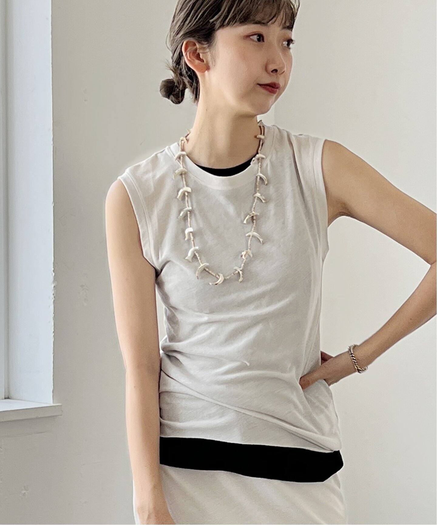 COTTON LINEN SHEER N/S Tシャツ（Tシャツ／カットソー）｜Plage 