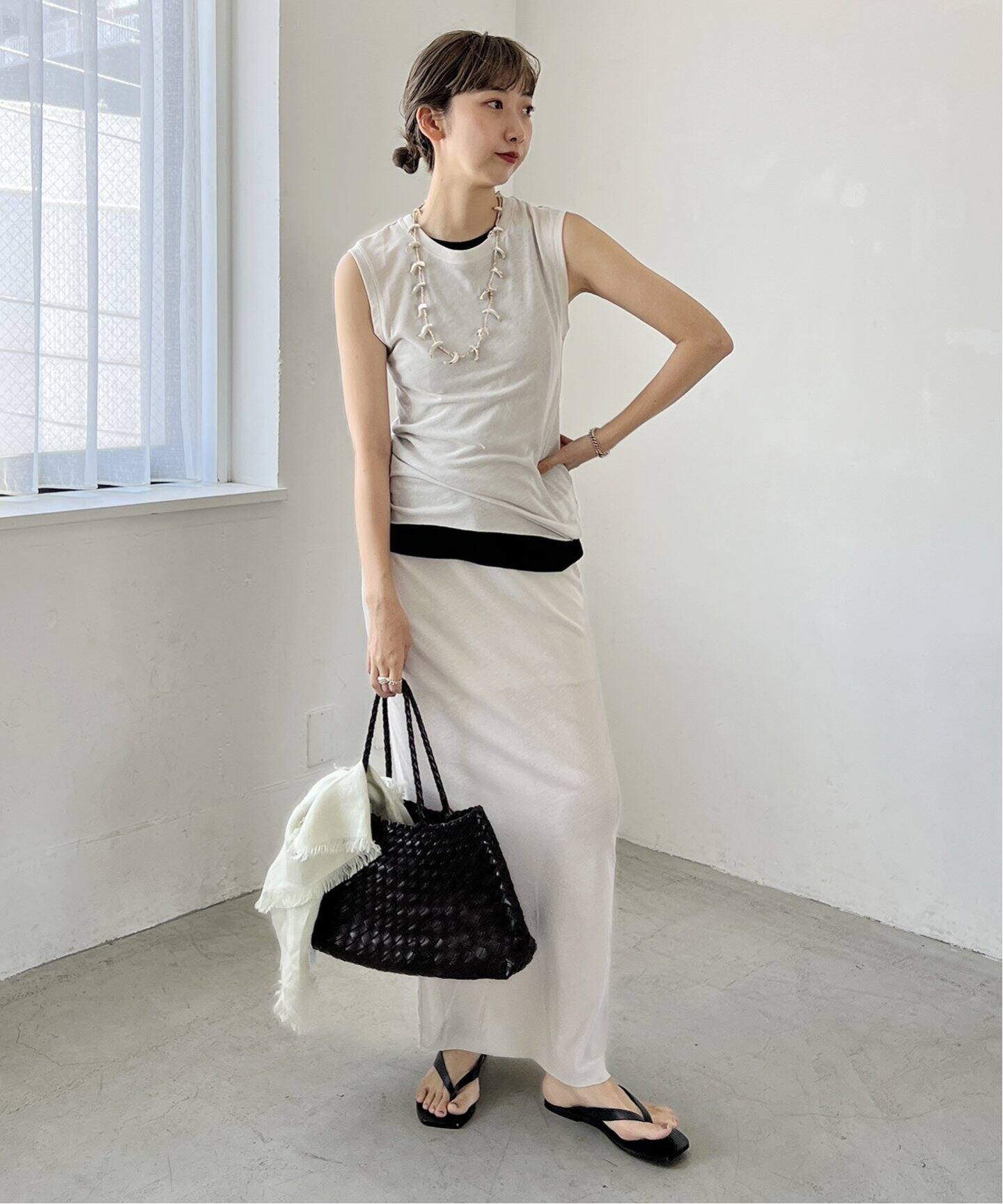COTTON LINEN SHEER N/S Tシャツ（Tシャツ／カットソー）｜Plage 