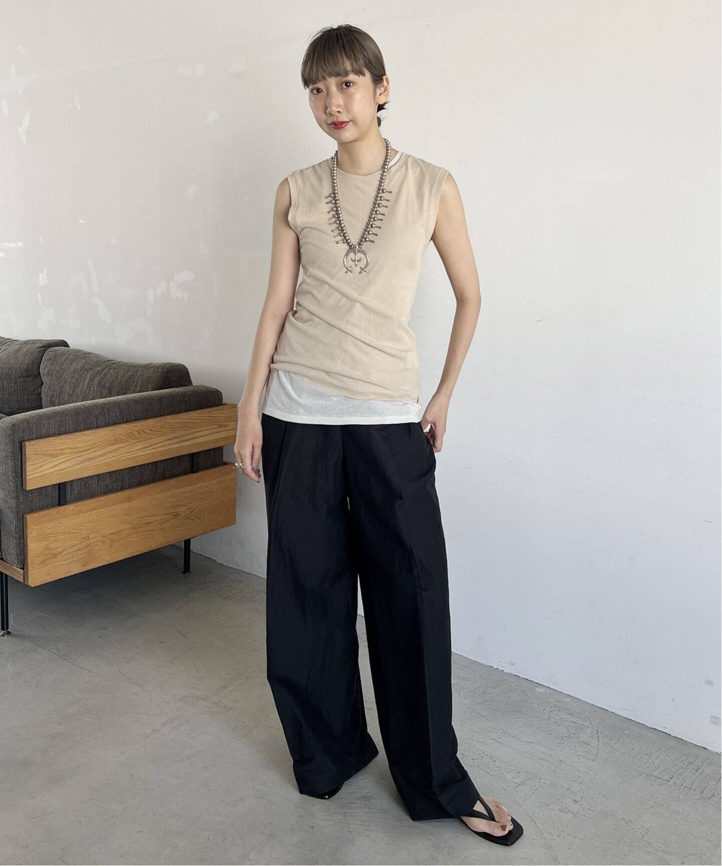 COTTON LINEN SHEER N/S Tシャツ（Tシャツ／カットソー）｜Plage 