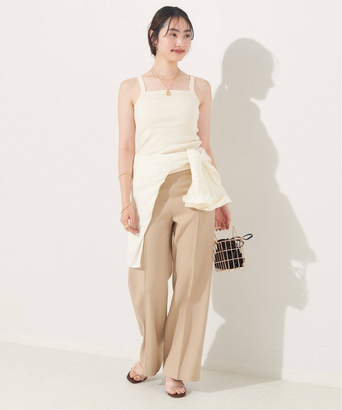 オーガニックコットン ハリヌキフライス キャミソール（キャミソール