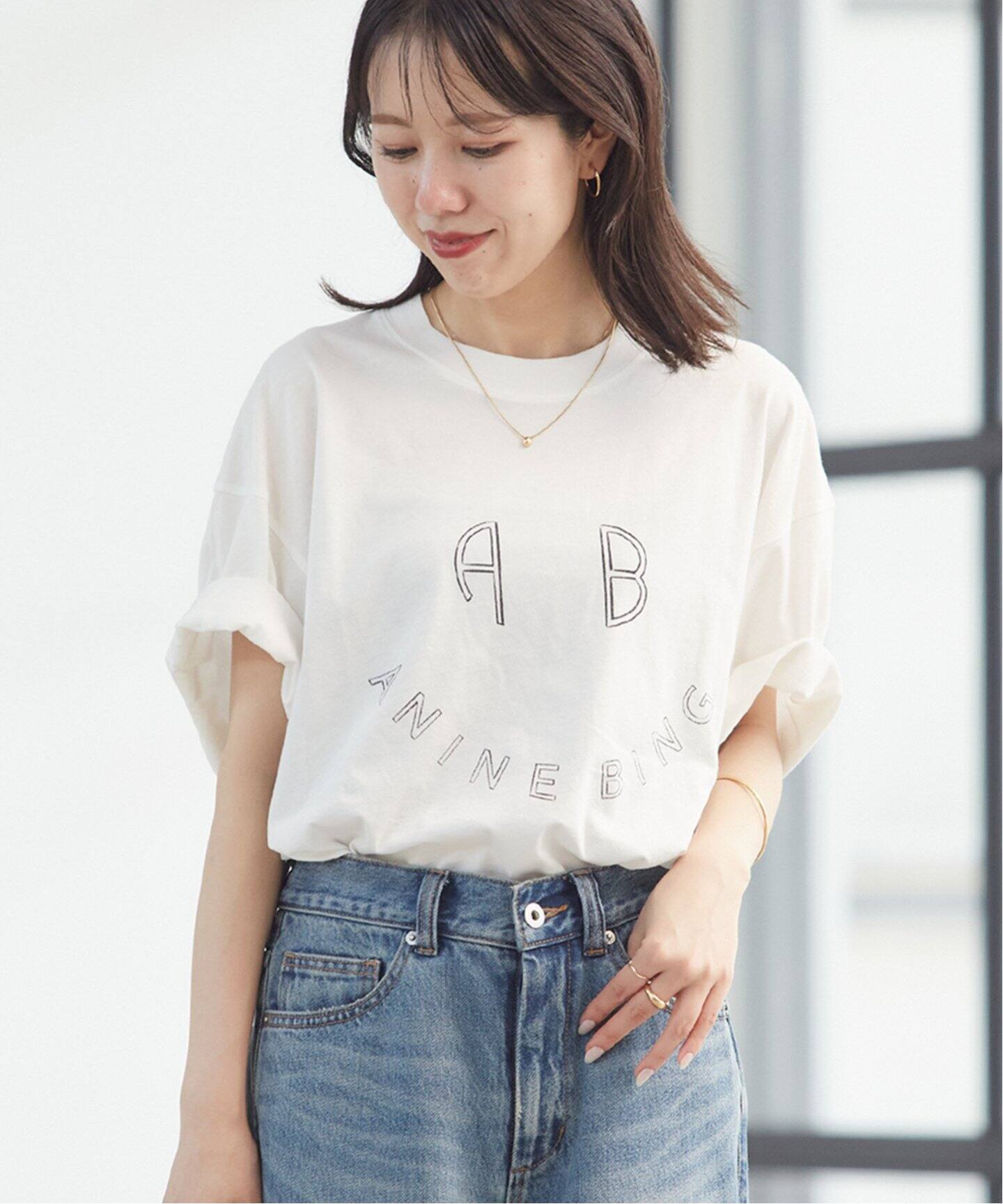 ANINE BING/アニービン KENTTEESMILEY Tシャツ（Tシャツ／カットソー 