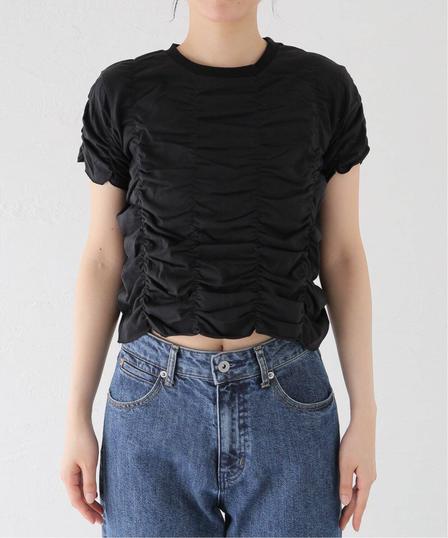 NOTHINGEVERYTHING/ナッシングエブリシング SHIRRING トップス（T 