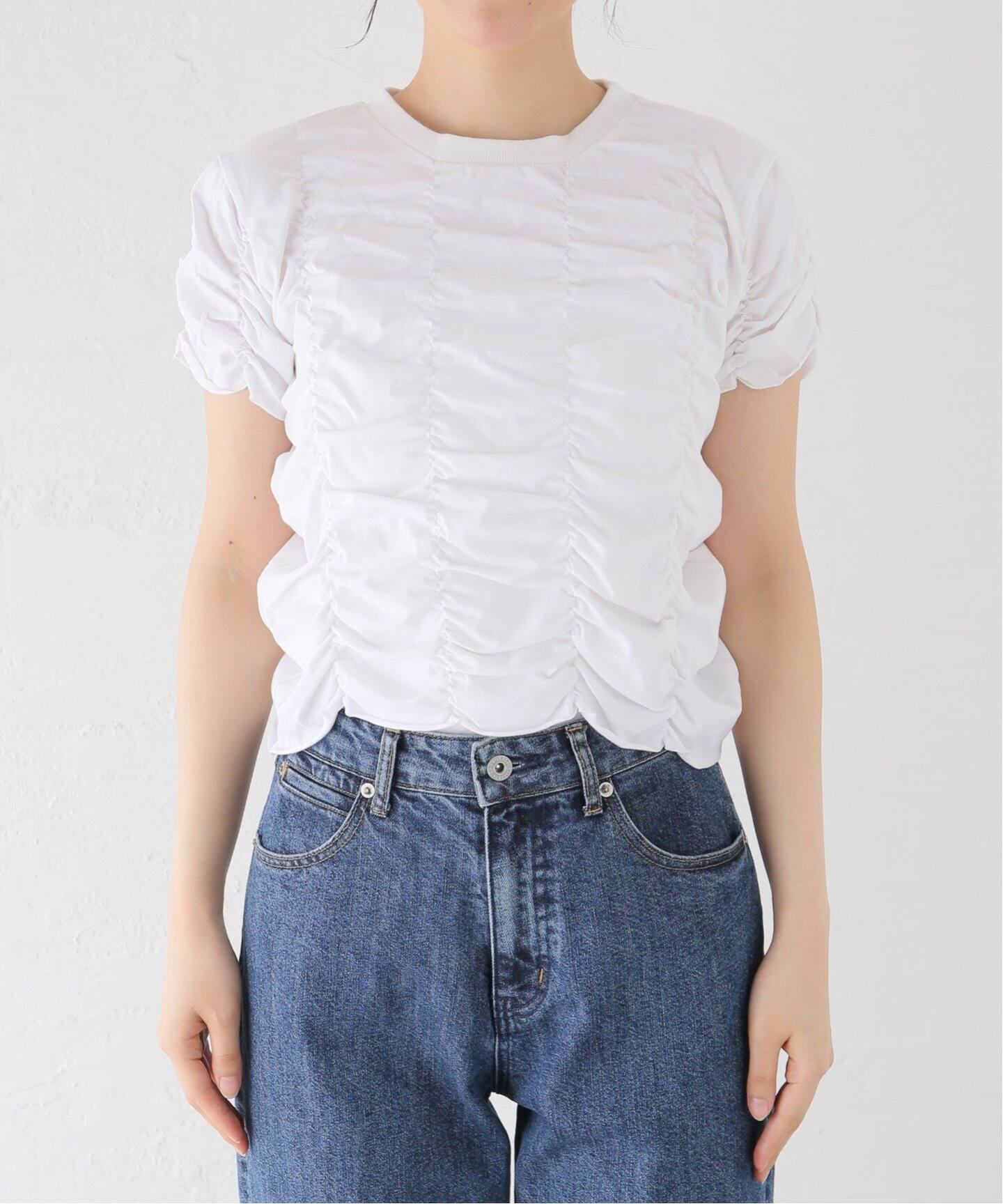 NOTHINGEVERYTHING/ナッシングエブリシング SHIRRING トップス（T 