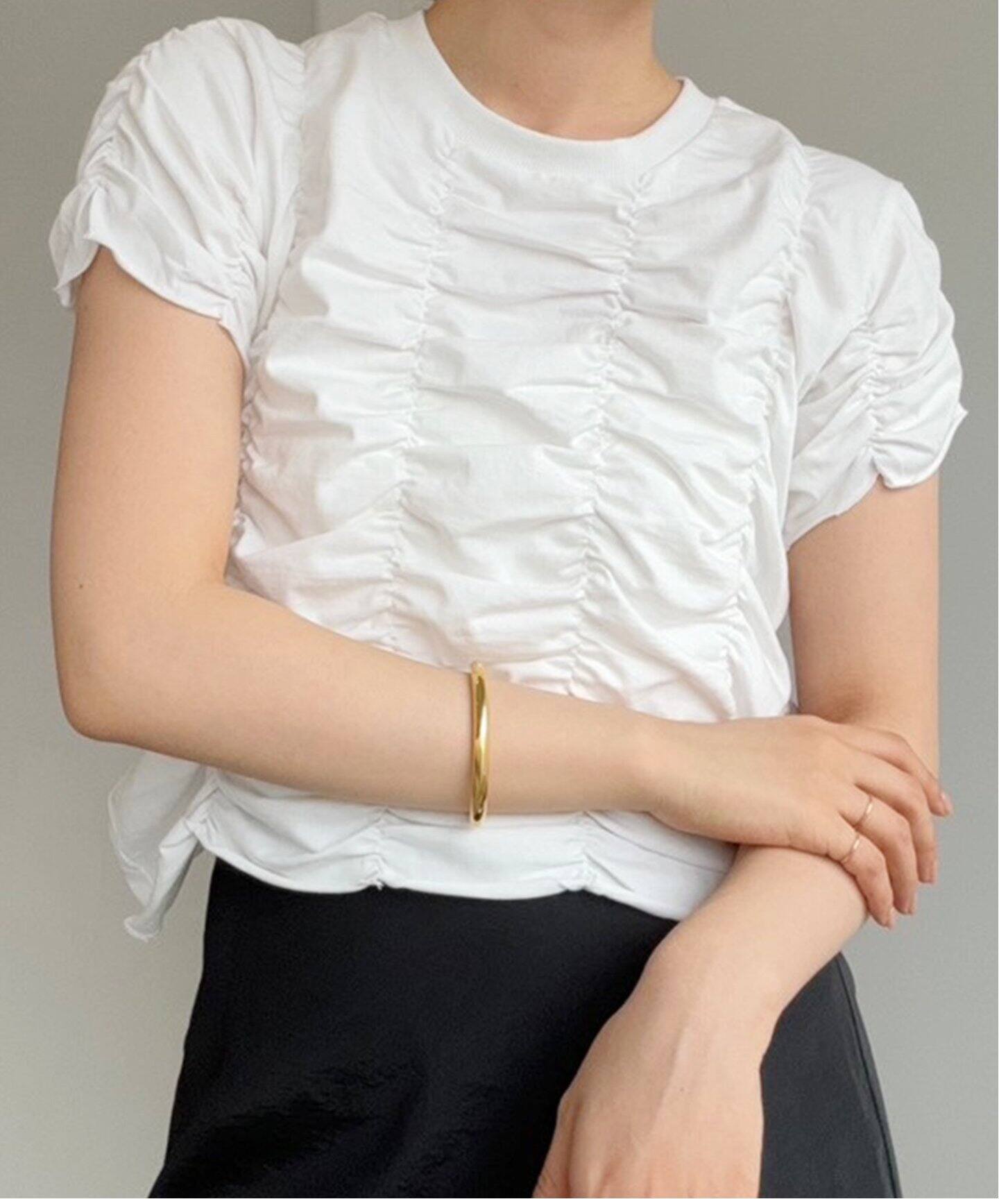 NOTHINGEVERYTHING/ナッシングエブリシング SHIRRING トップス（T 