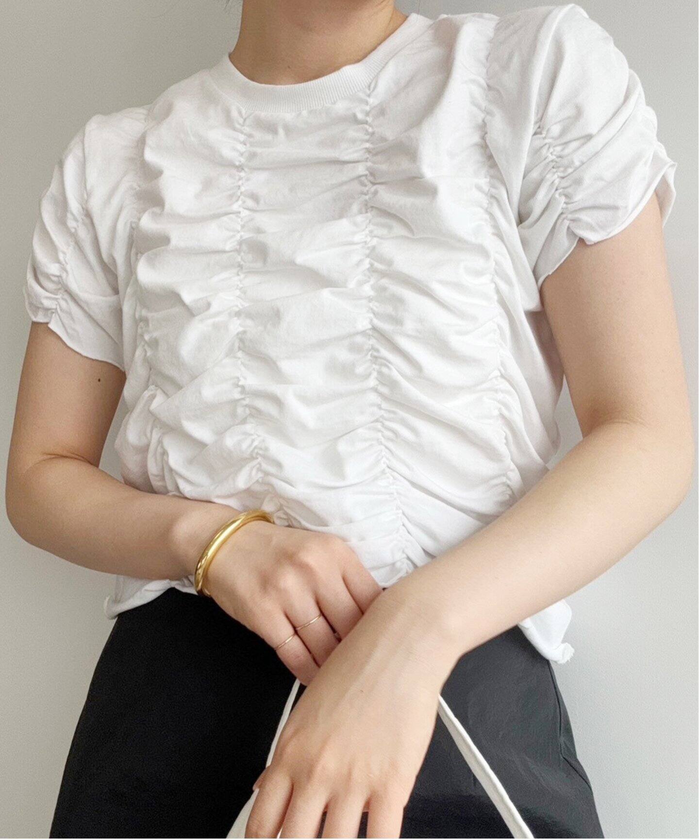 NOTHINGEVERYTHING/ナッシングエブリシング SHIRRING トップス（T 