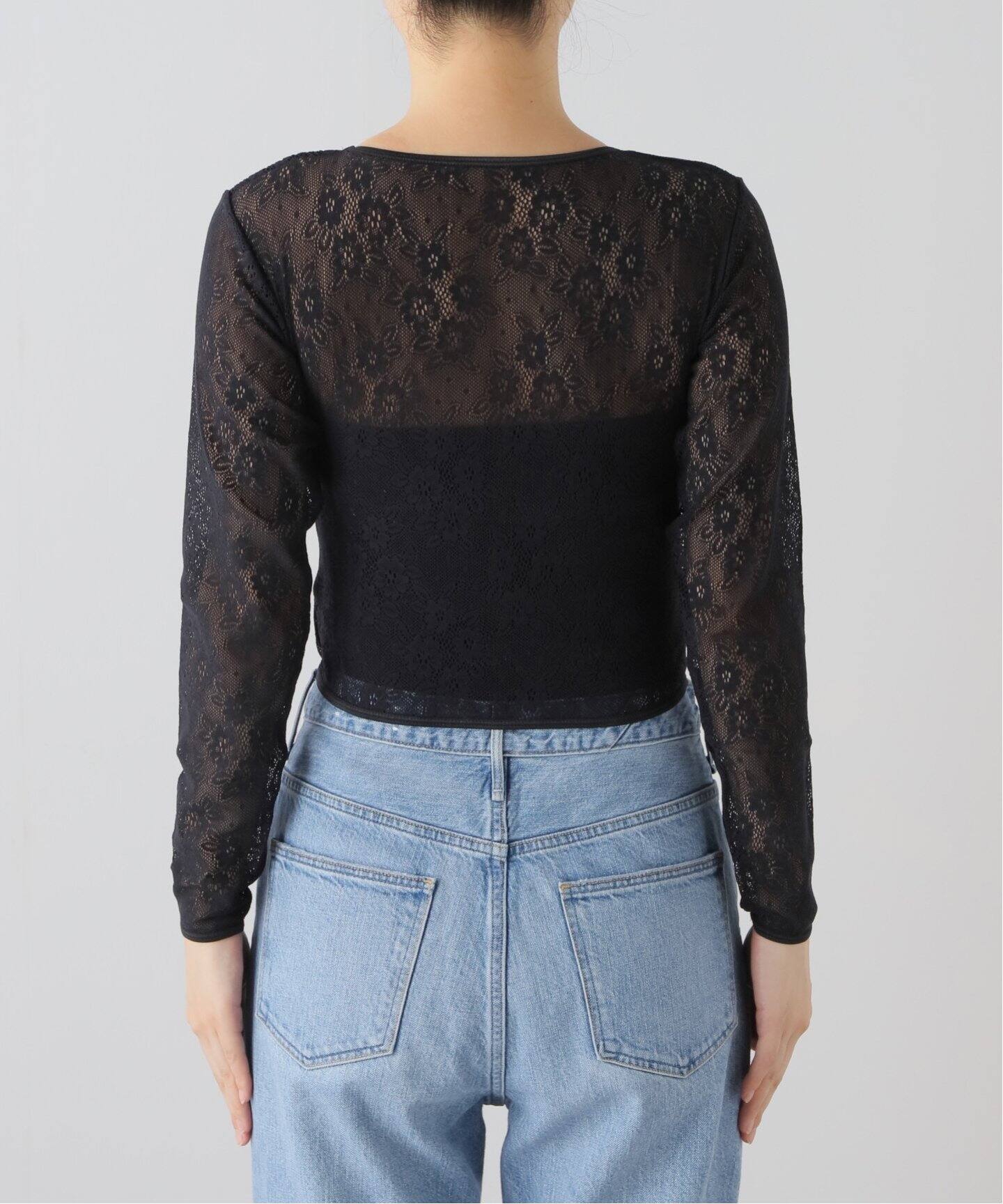 TanC TOKYO LOUNGE BLACK LACE キャミソールレース TanC TOKYO/タンクトウキョウ】 LOUNGE BKLACE CRFOPPED Tシャツ（T
