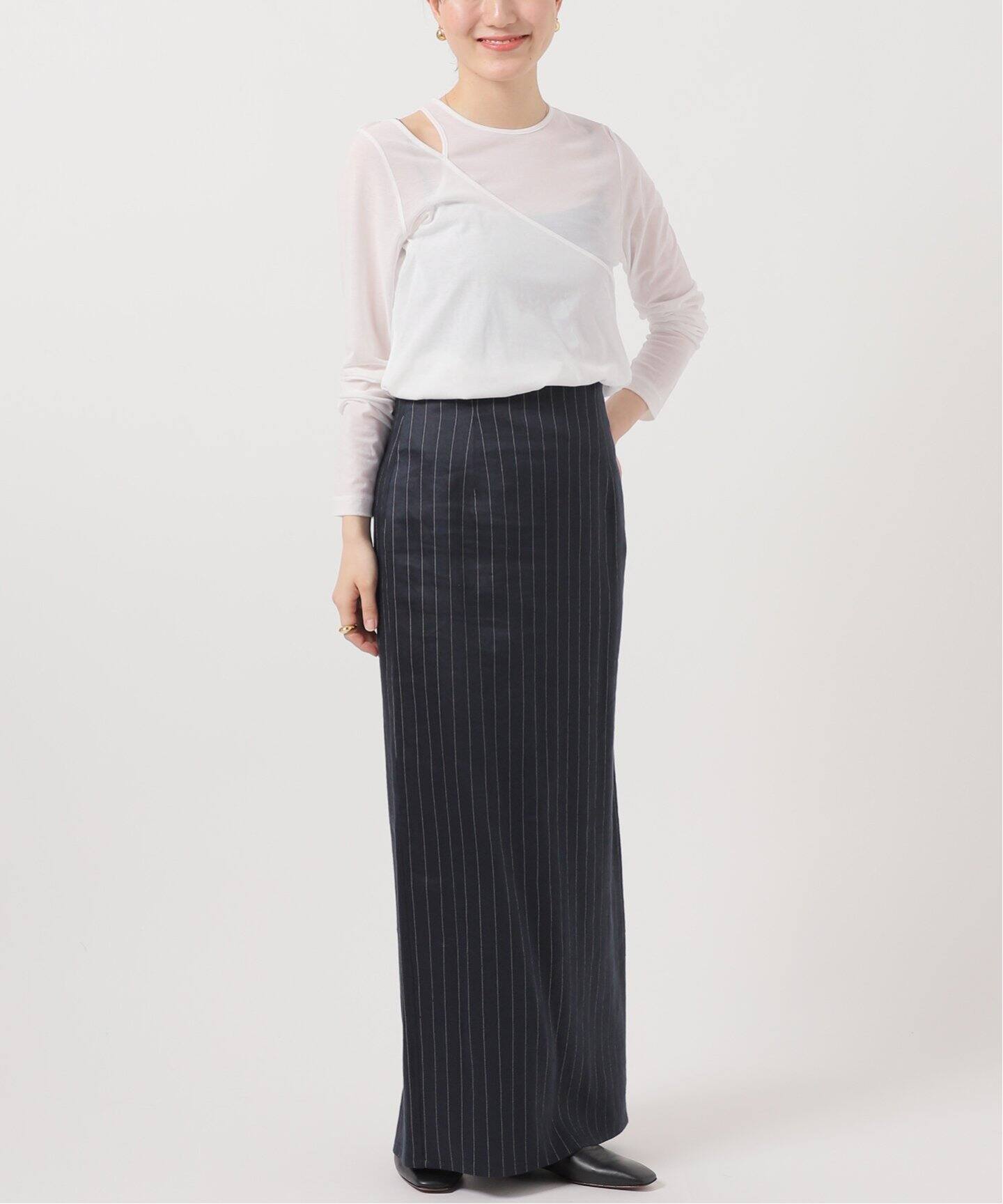 24SS VERMEIL par iena シアージャージプルオーバー CO シアージャージカットアウトプルオーバー(Tシャツ