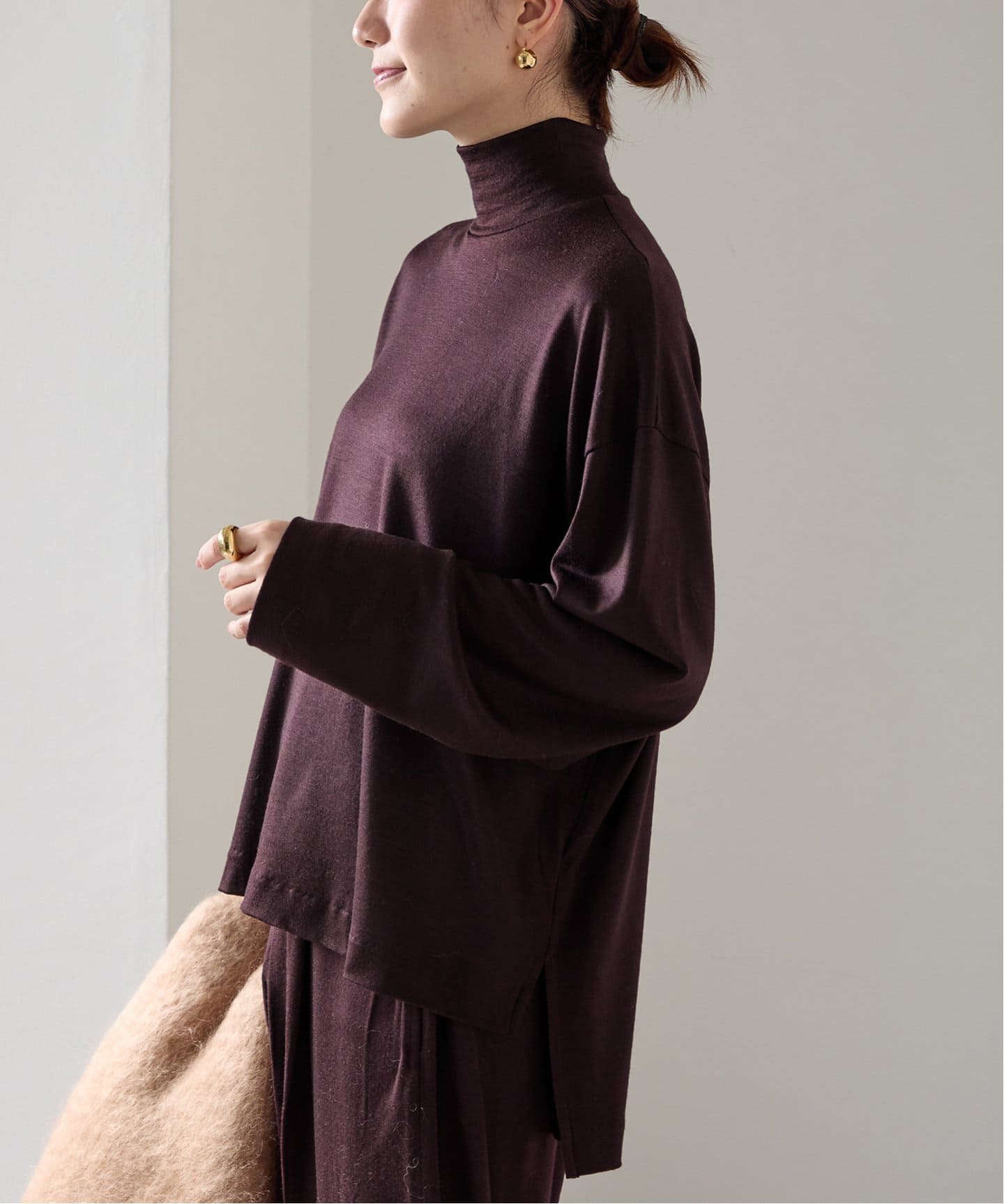 追加》wool 100 jersey ハイネック（Tシャツ／カットソー）｜VERMEIL