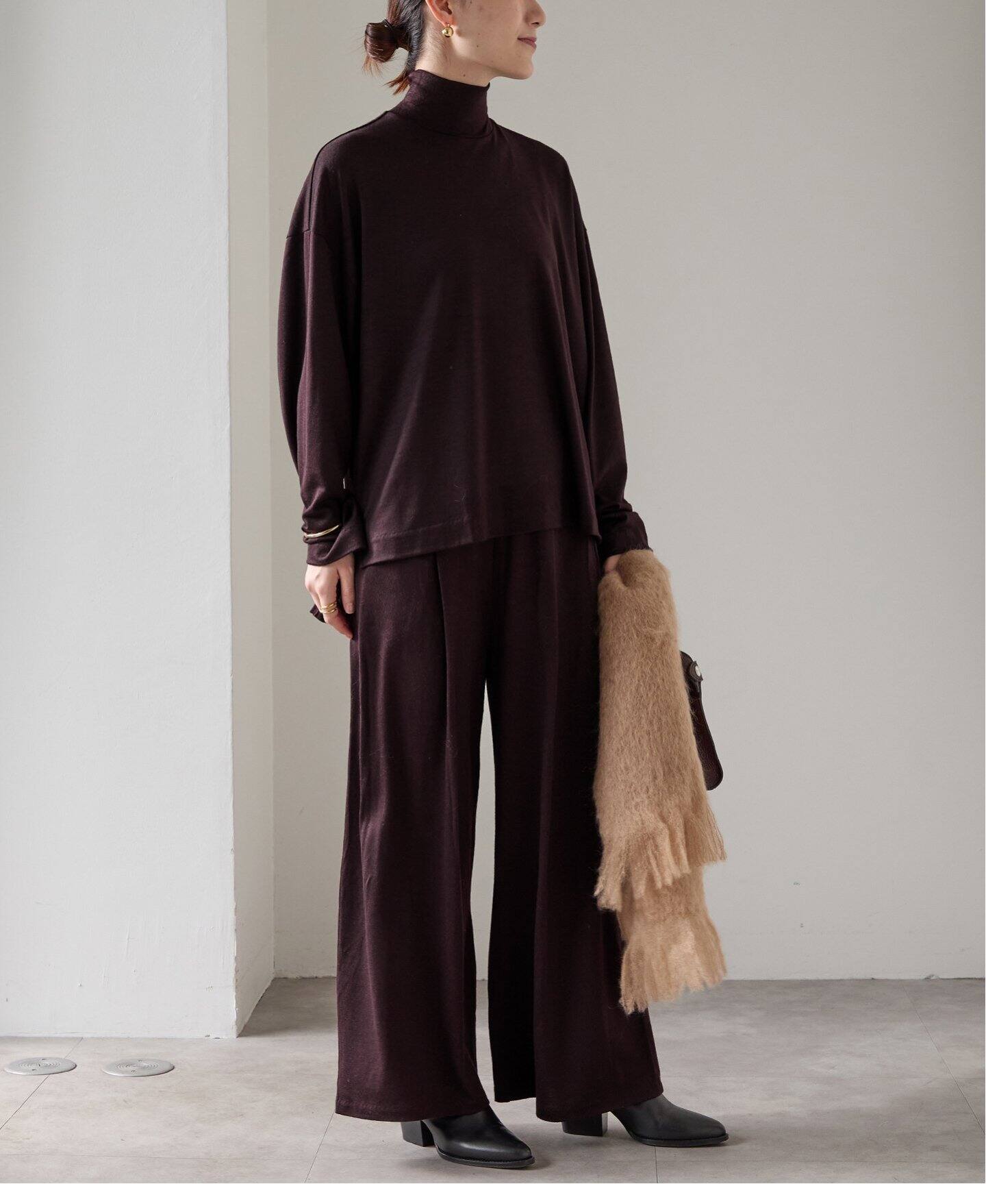 VERMEIL par iena ジャージーハイネックウール 追加》wool 100 jersey ハイネック（Tシャツ／カットソー）｜VERMEIL