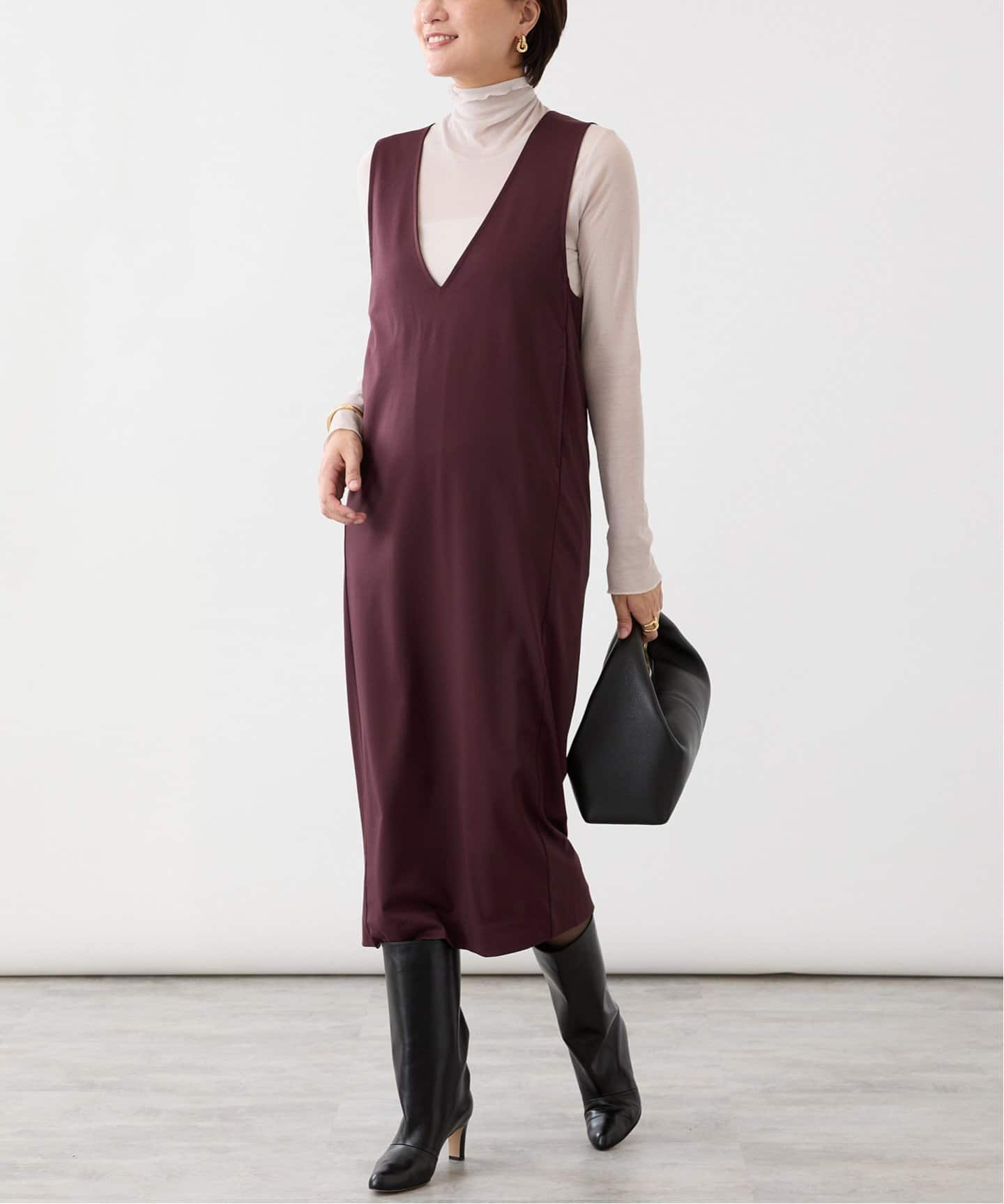 '24AW＊VERMEIL par iena コンパクトジャージナローワンピース コンパクトジャージナローワンピース（ワンピース）｜VERMEIL