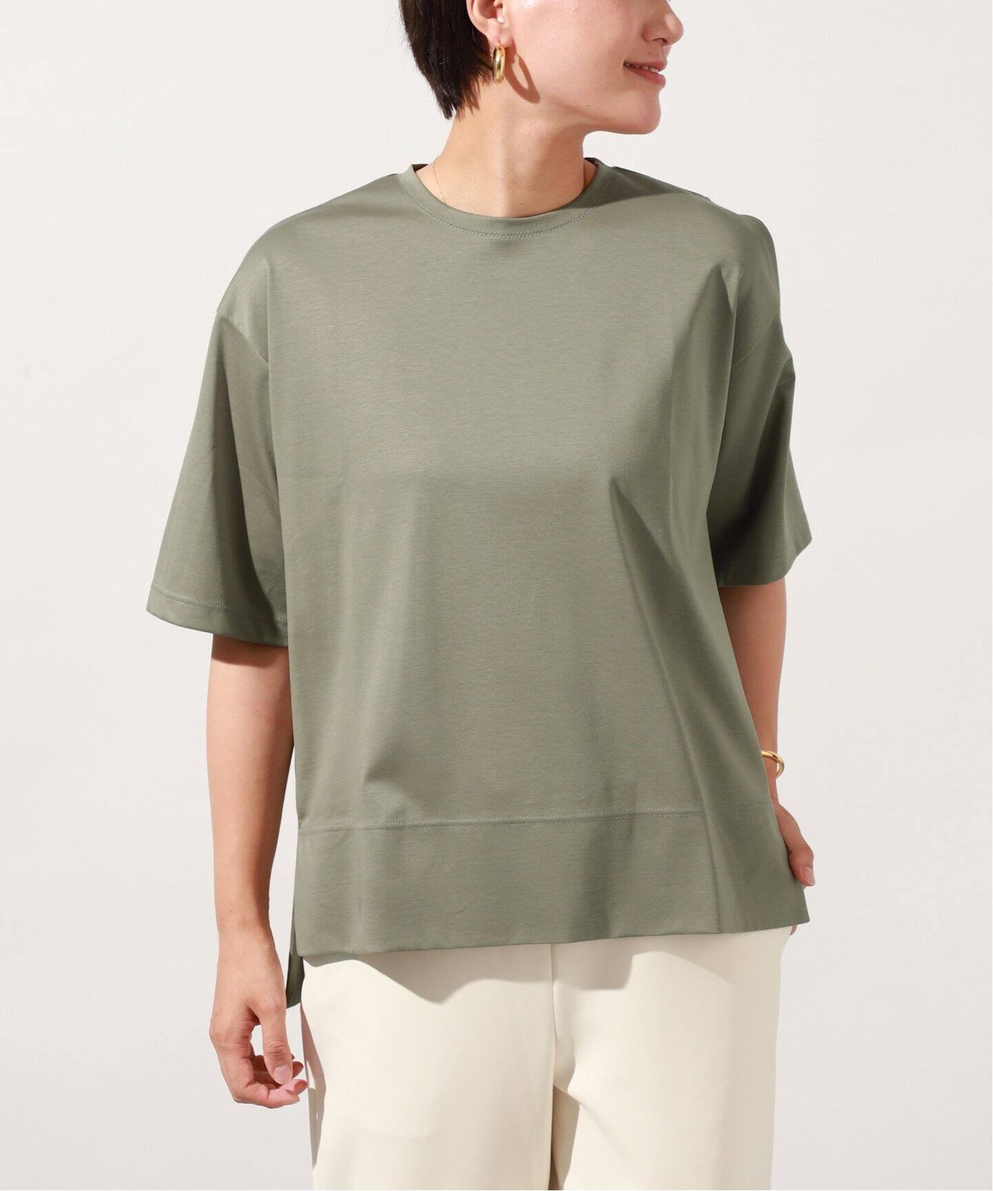 Room no.8 （ルームエイト）SUPIMA CO SHOULDER SLIT TOPS R8S-185 