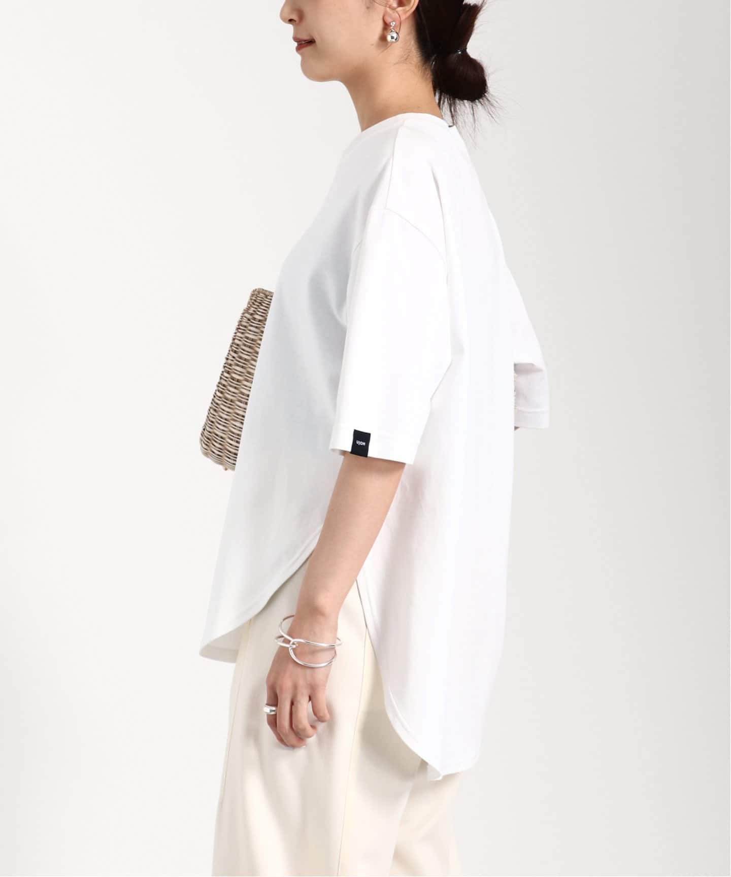 UJOH/ウジョー】Curve Hem Half Sleeve Tシャツ（Tシャツ