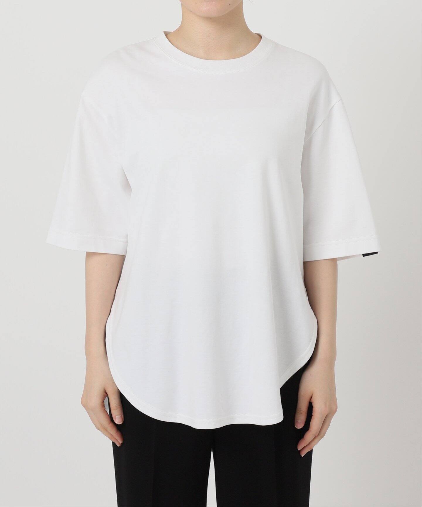 UJOH/ウジョー】Curve Hem Half Sleeve Tシャツ（Tシャツ／カットソー 