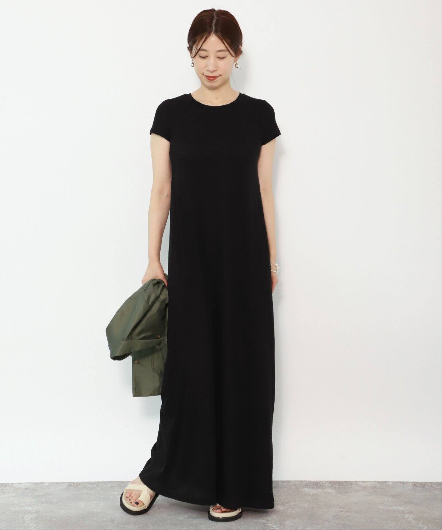 追加》INSCRIRE（アンスクリア）Tシャツドレス 124SS-CUT2（ワンピース 