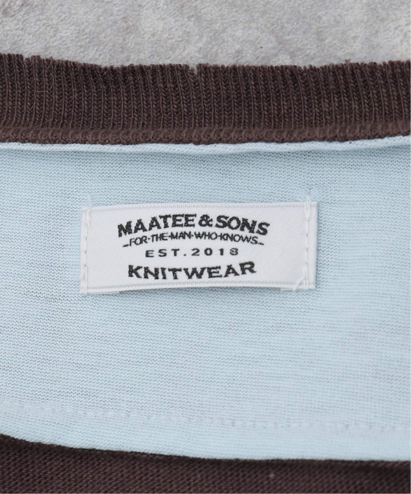 マーティーアンドサンズ レショップ 別注 ボーダー Tシャツ ブルーブラウン MAATEE&SONS / マーティー & サンズ】別注 BORDER T-SH（Tシャツ