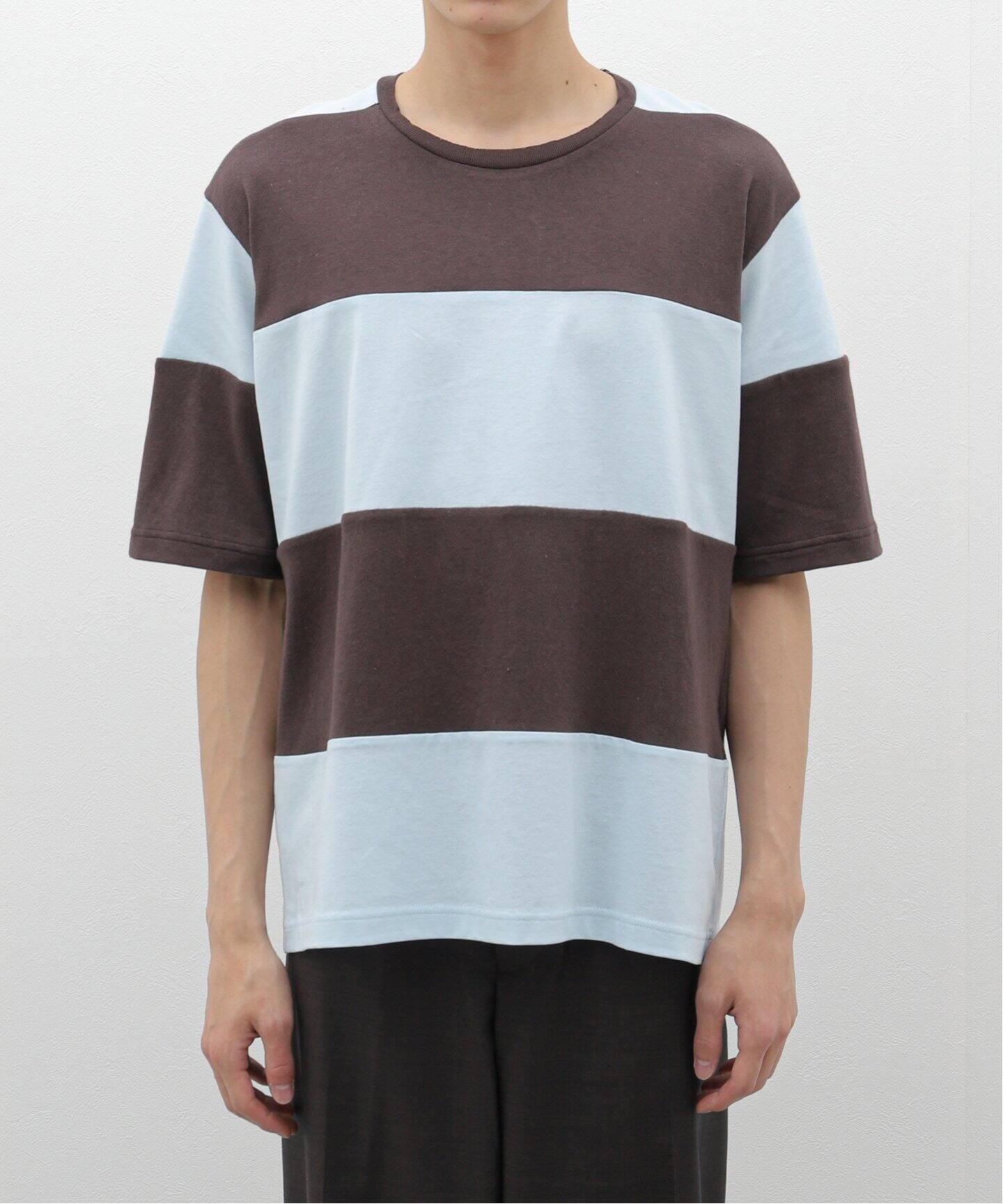 マーティーアンドサンズ レショップ 別注 ボーダー Tシャツ ブルーブラウン MAATEE&SONS / マーティー & サンズ】別注 BORDER T-SH（Tシャツ