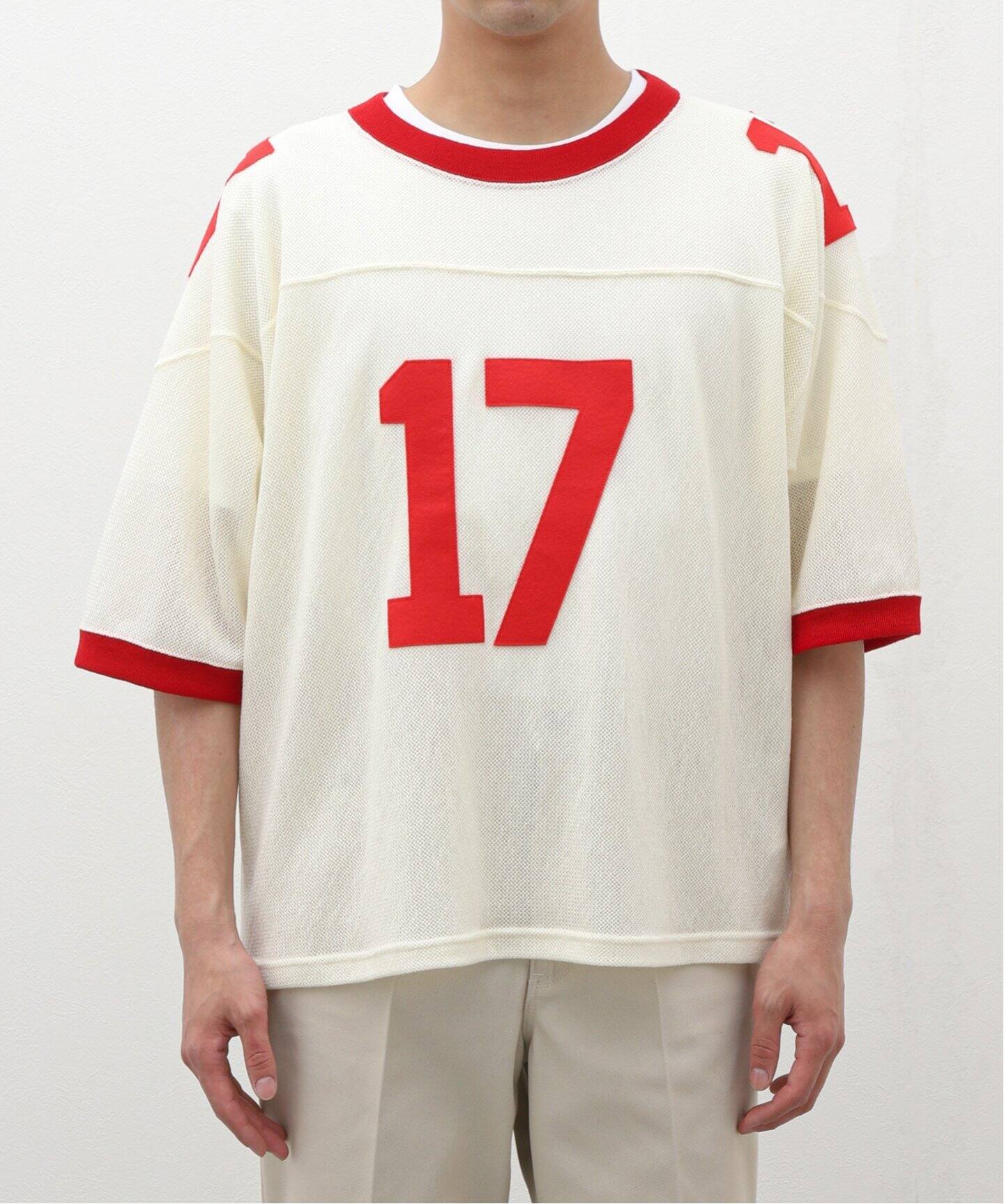 INSCRIRE / アンスクリア】Mesh Football Tee（Tシャツ／カットソー 