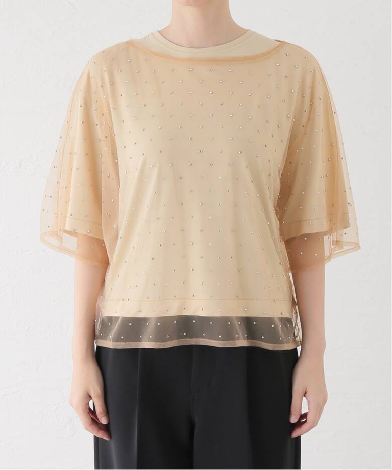 CLANE RHINESTONE SHEER TOPS 17105-1112（Tシャツ／カットソー 