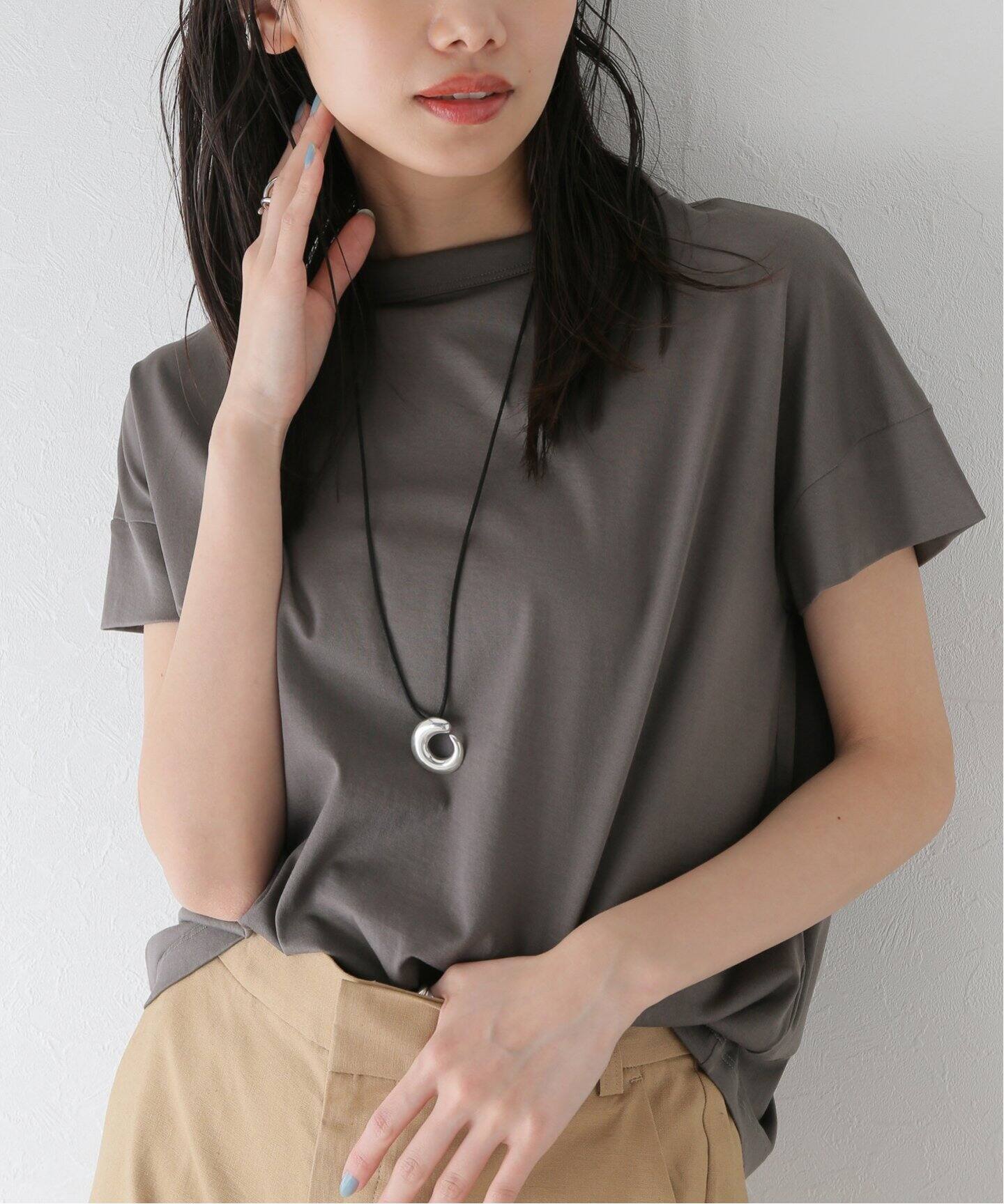 HANDVAERK / ハンドバーク】60/2 bottle neck s/s Tshirt（T